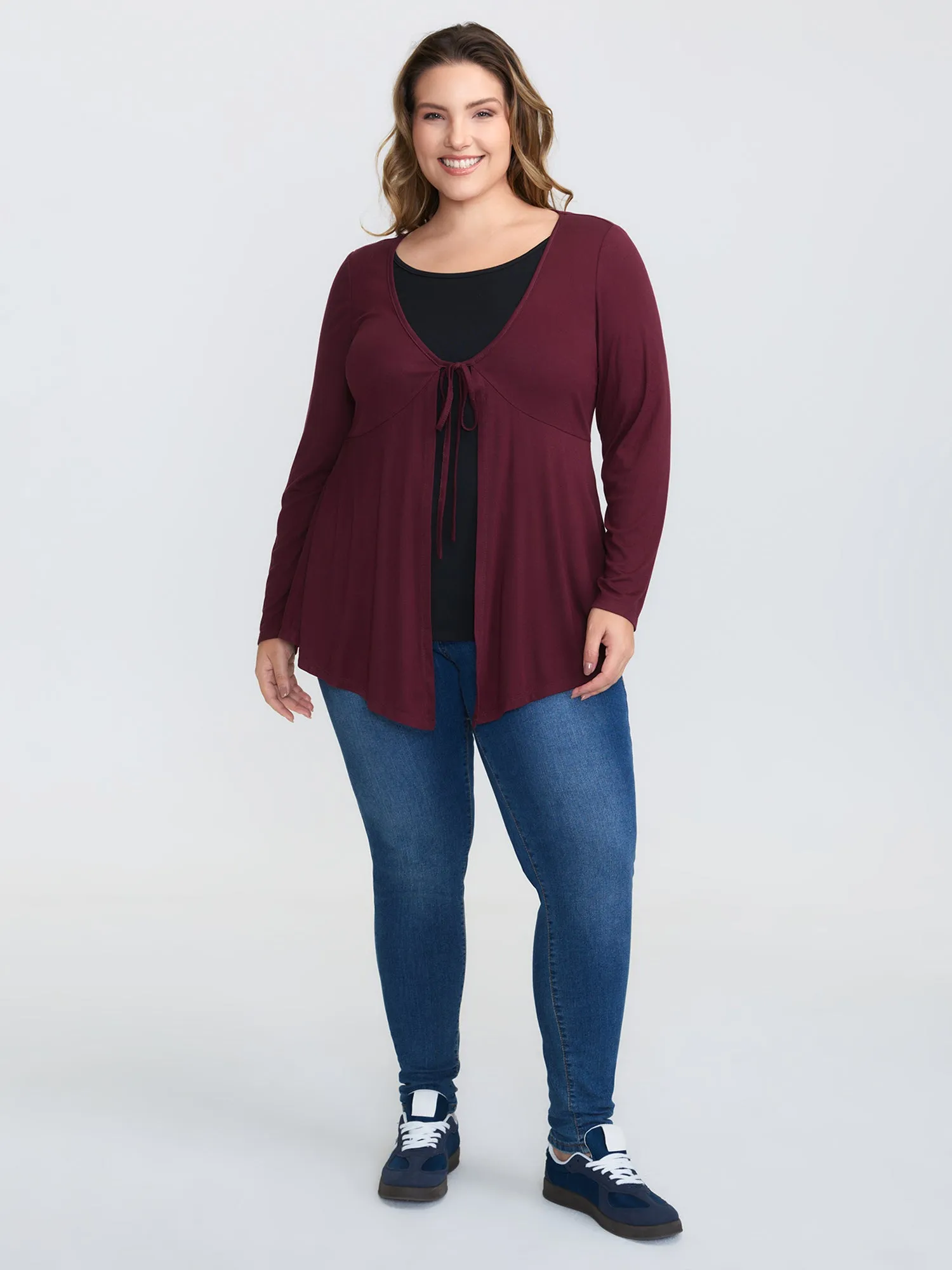 Supersoft 2-in-1 Front-Tie T-Shirt sold by Bloomchic product image thumbnail 3