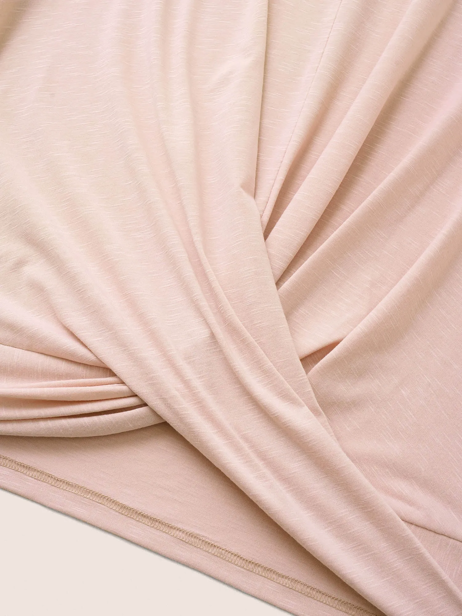 Plain Crew Neck Twist Front Gathered T-shirt sold by Bloomchic product image thumbnail 5