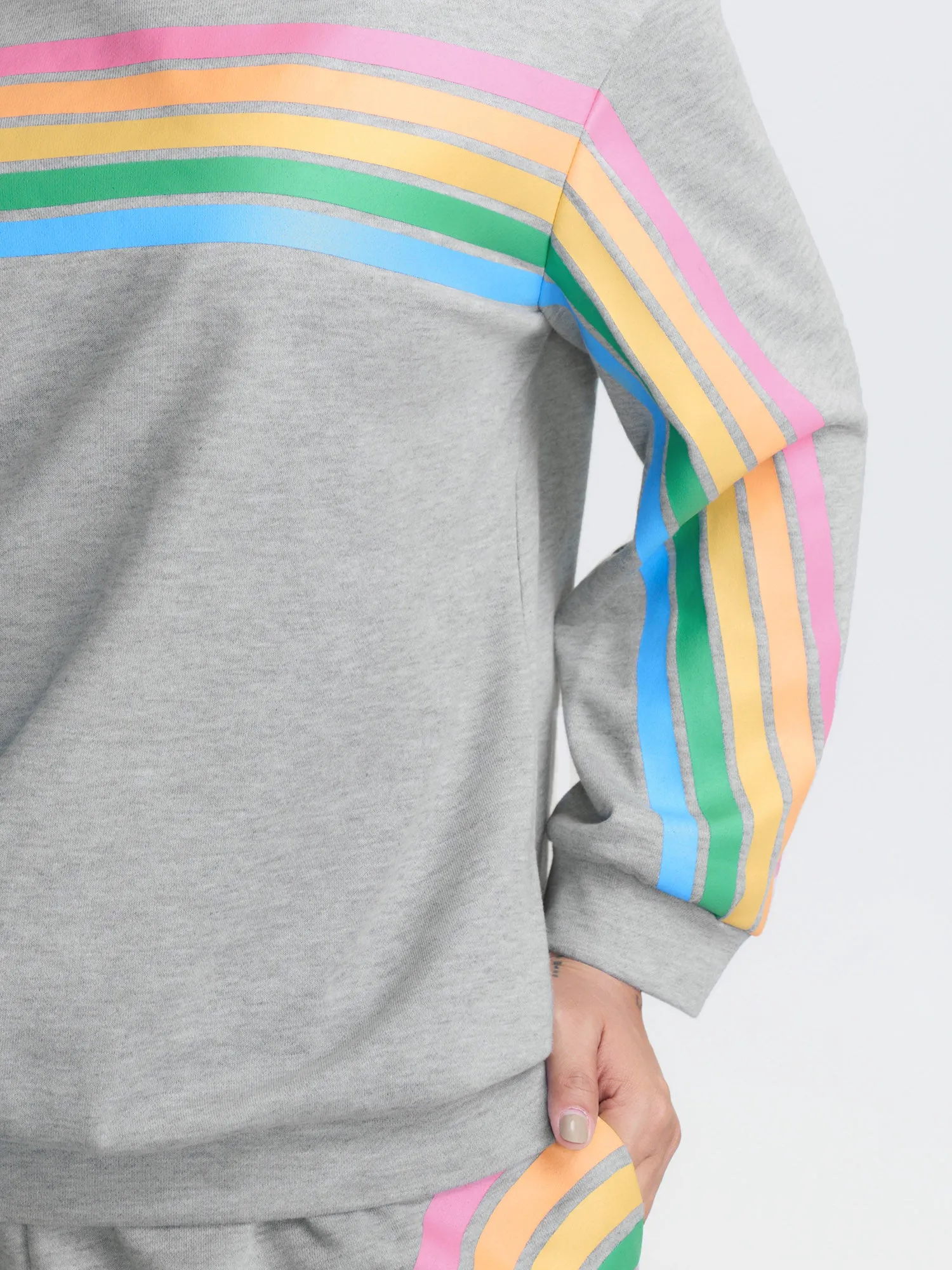 Soft Rainbow Print Round Neck Sweatshirt sold by Bloomchic product image thumbnail 3