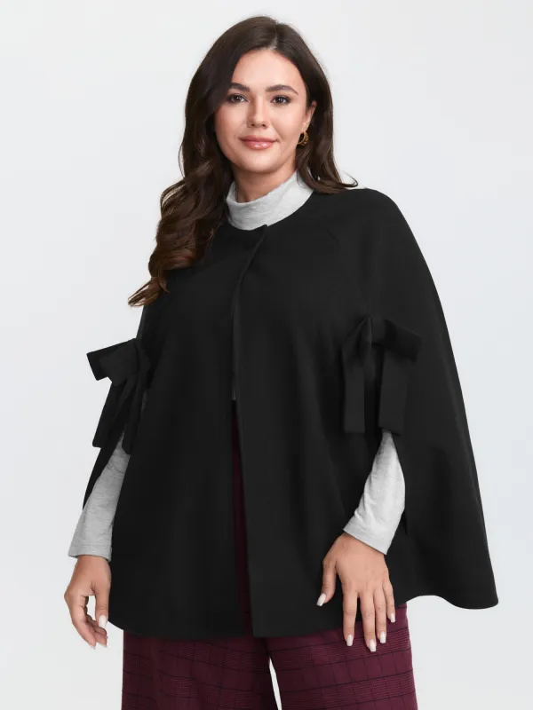 Bowknot Cape Style Split Coat sold by Bloomchic