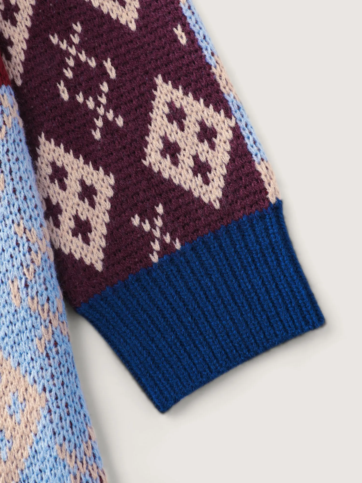 Retro Pattern Jacquard Color Block Pullover sold by Bloomchic product image thumbnail 5