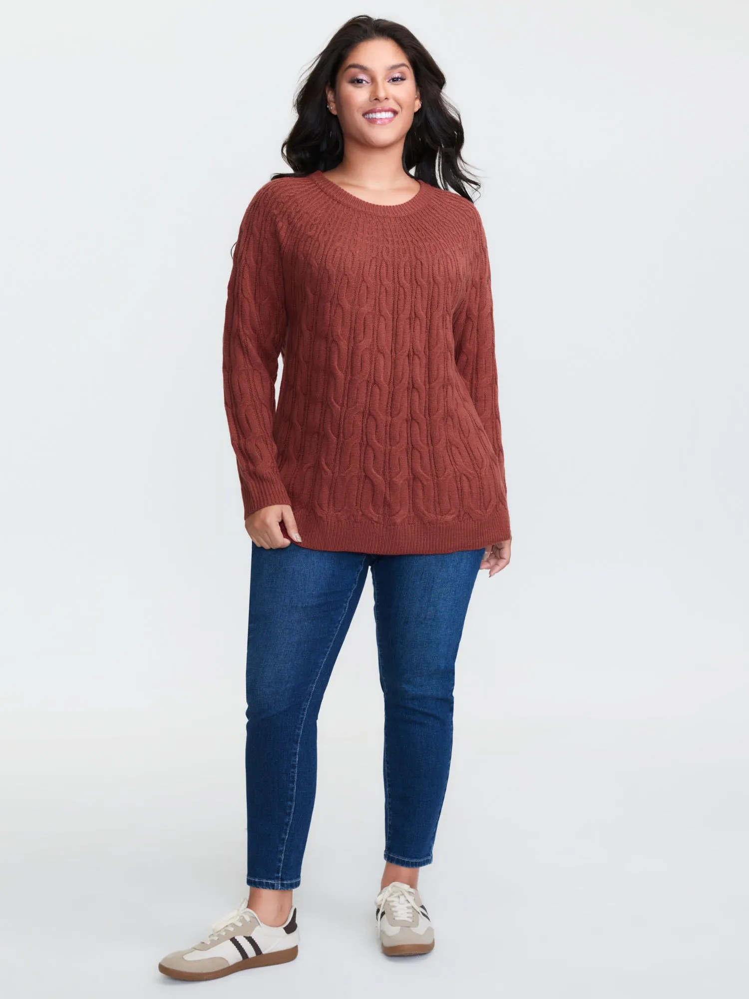 Crew Neck Cable Knit Pullover sold by Bloomchic product image thumbnail 3