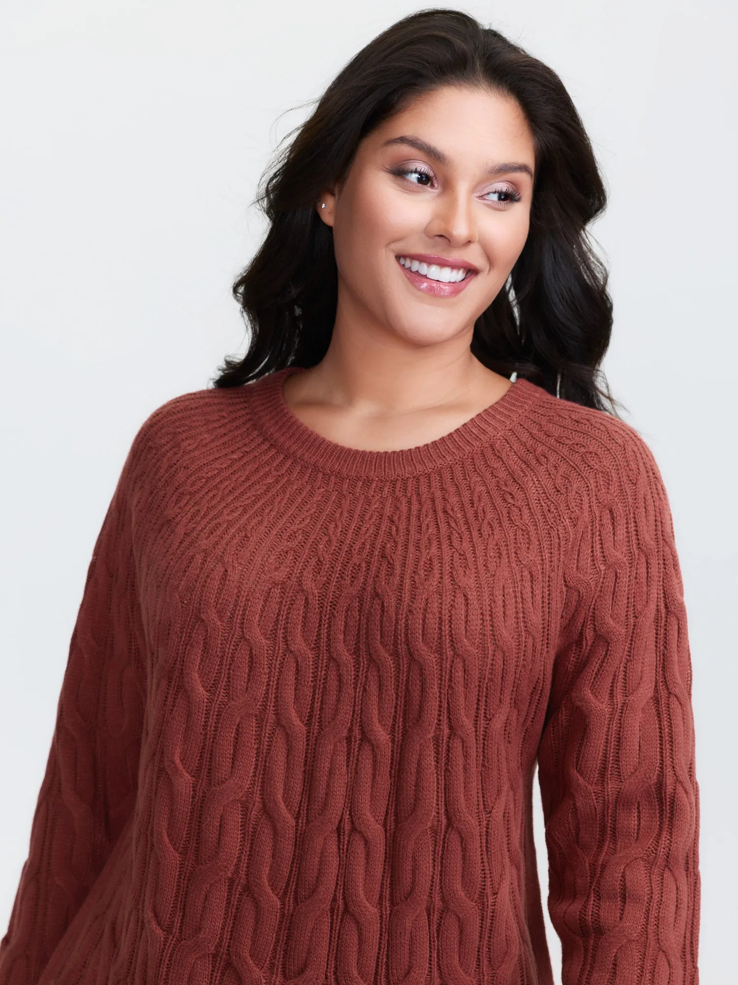 Crew Neck Cable Knit Pullover sold by Bloomchic product image thumbnail 2
