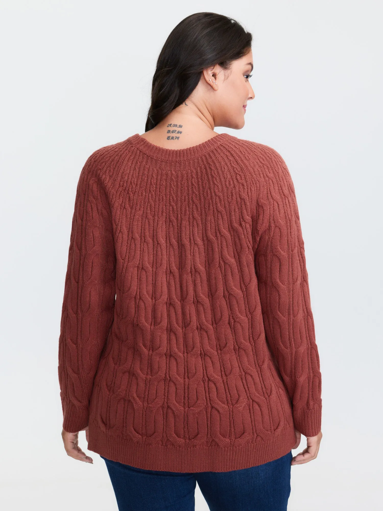 Crew Neck Cable Knit Pullover sold by Bloomchic product image thumbnail 4