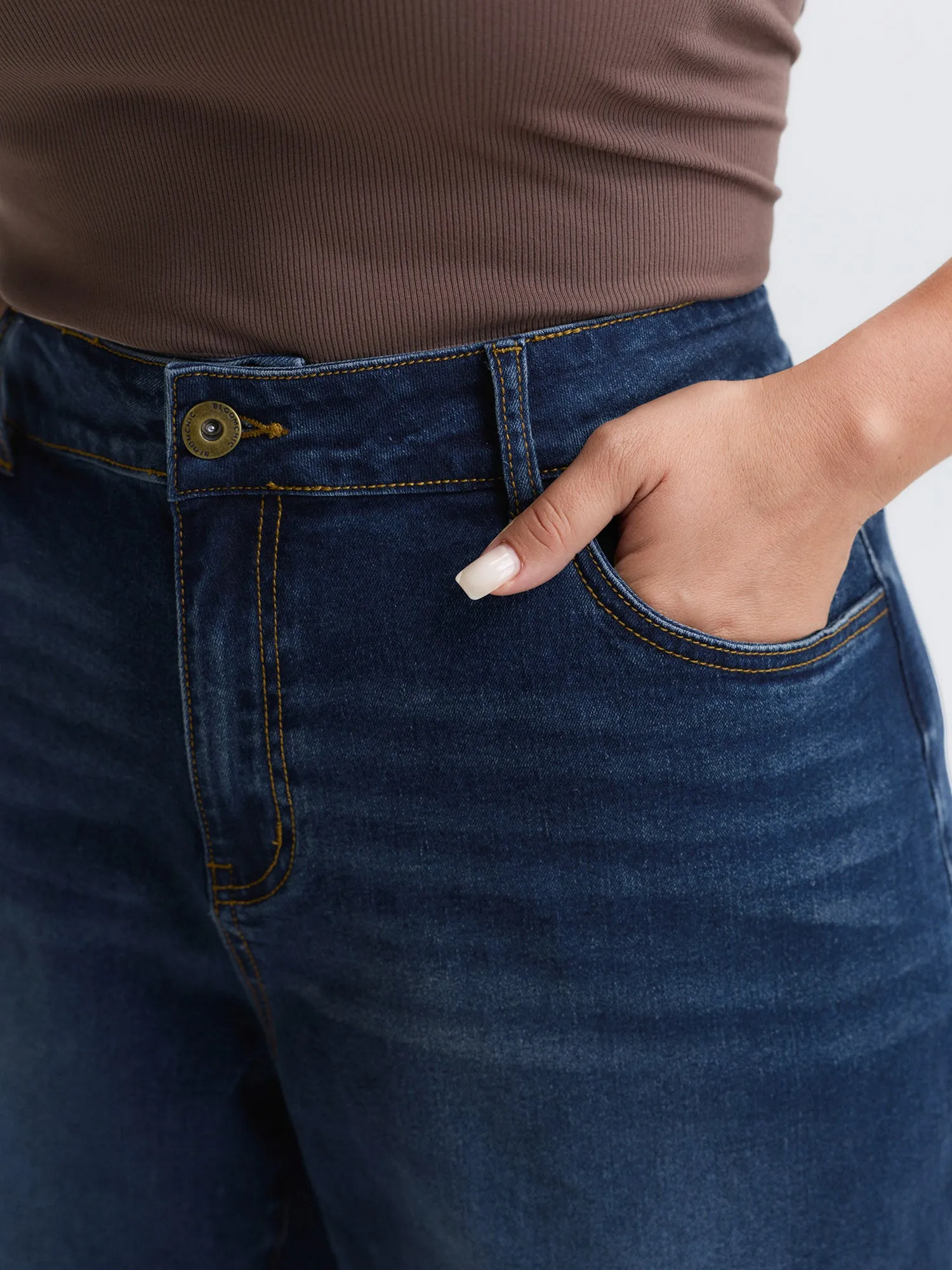 Stretchy Mid-Rise Boyfriend Jeans sold by Bloomchic product image thumbnail 3