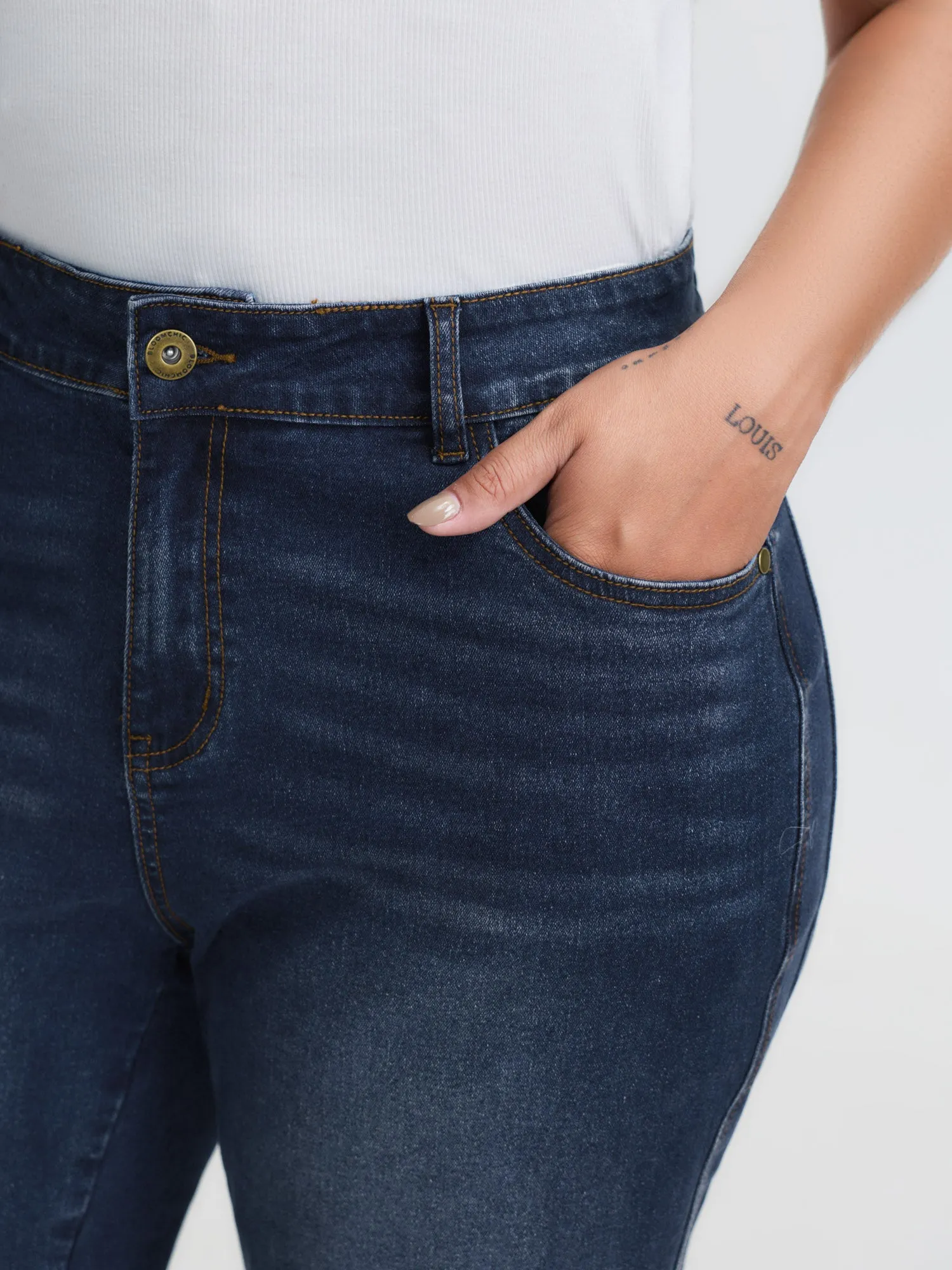 Mid-Rise Flare Hem Jeans sold by Bloomchic product image thumbnail 3