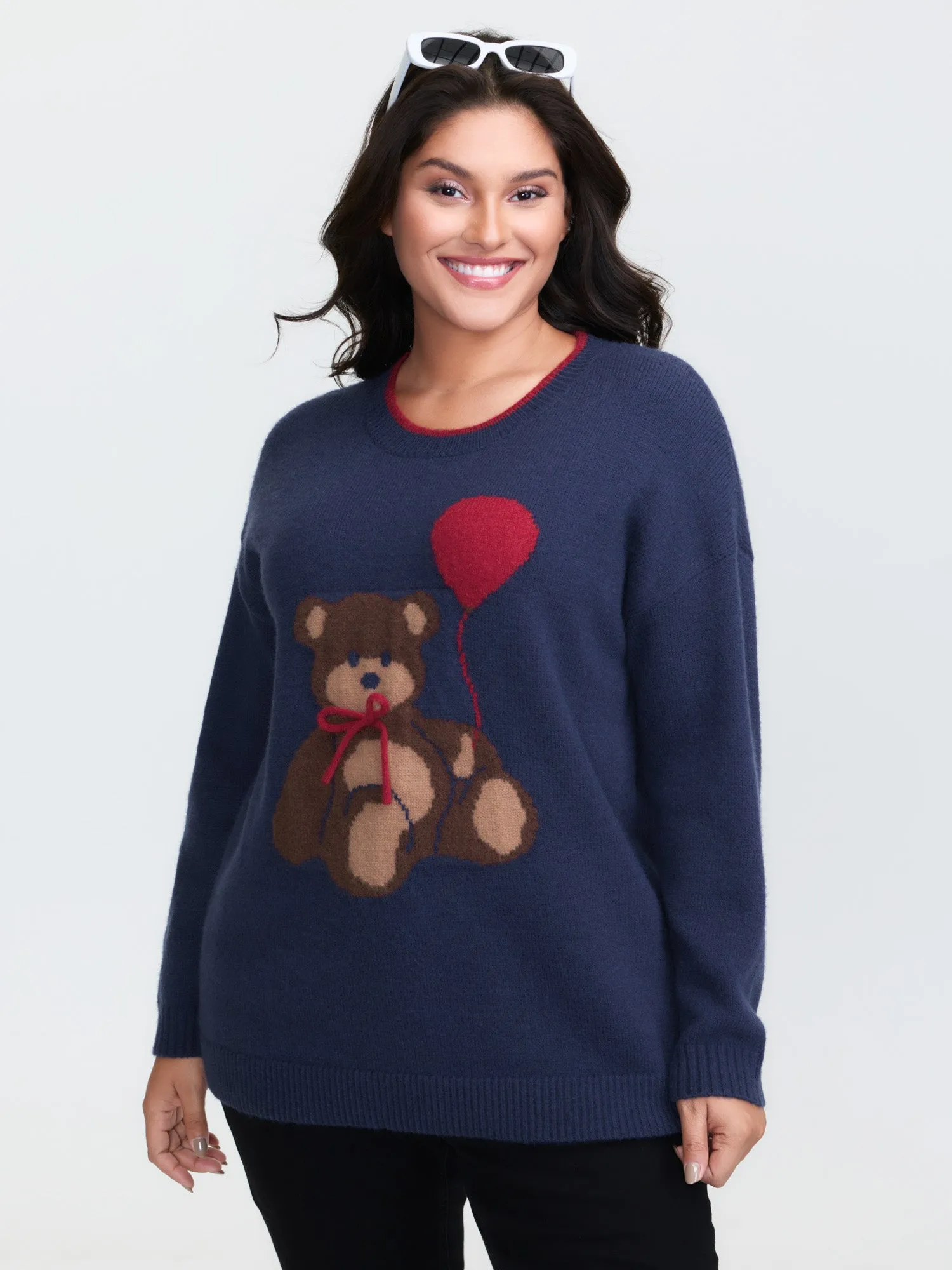 Teddy Bear Balloon Print Pullover sold by Bloomchic