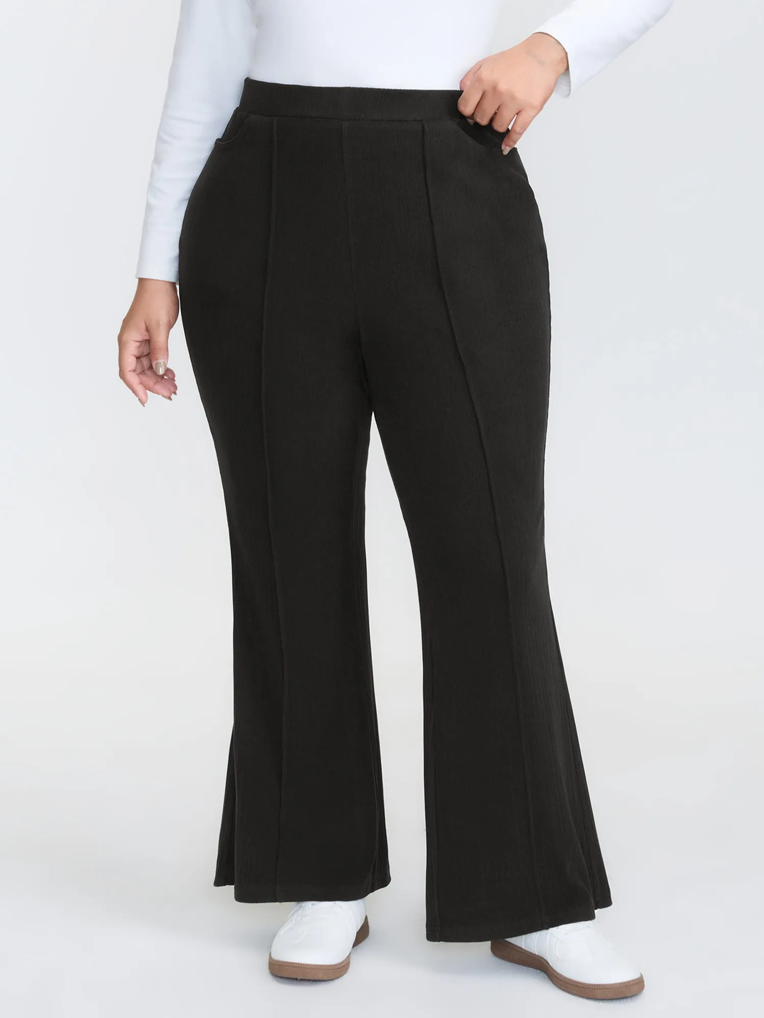 Stretchy Pockets Mid Rise Bootcut Pants sold by Bloomchic