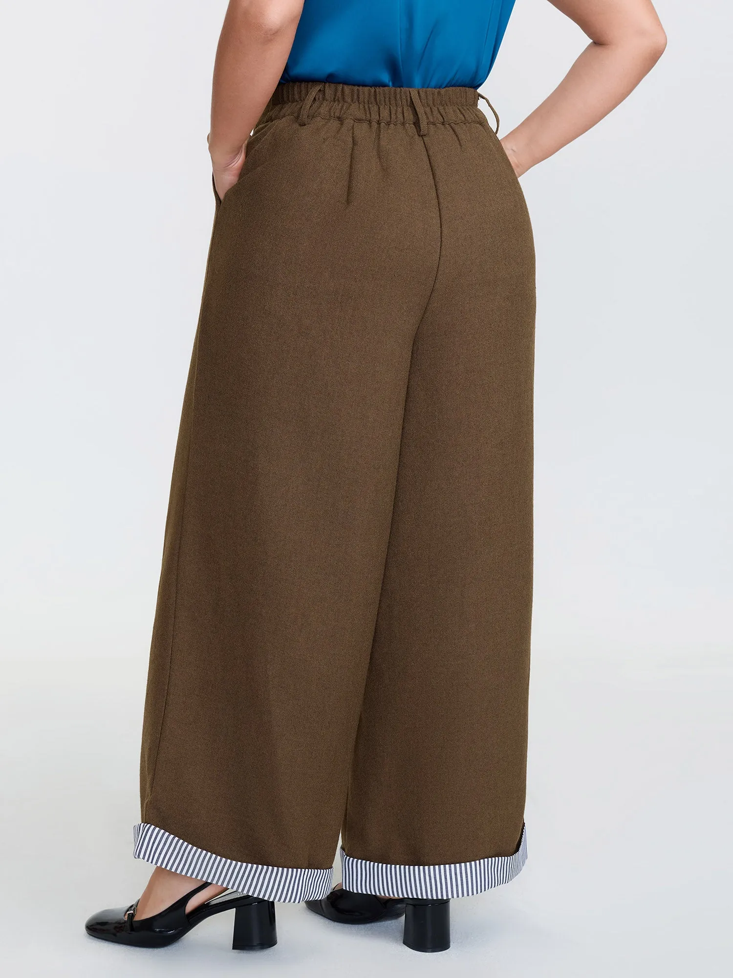 Striped Color-Blocked Hem Pants sold by Bloomchic product image thumbnail 5
