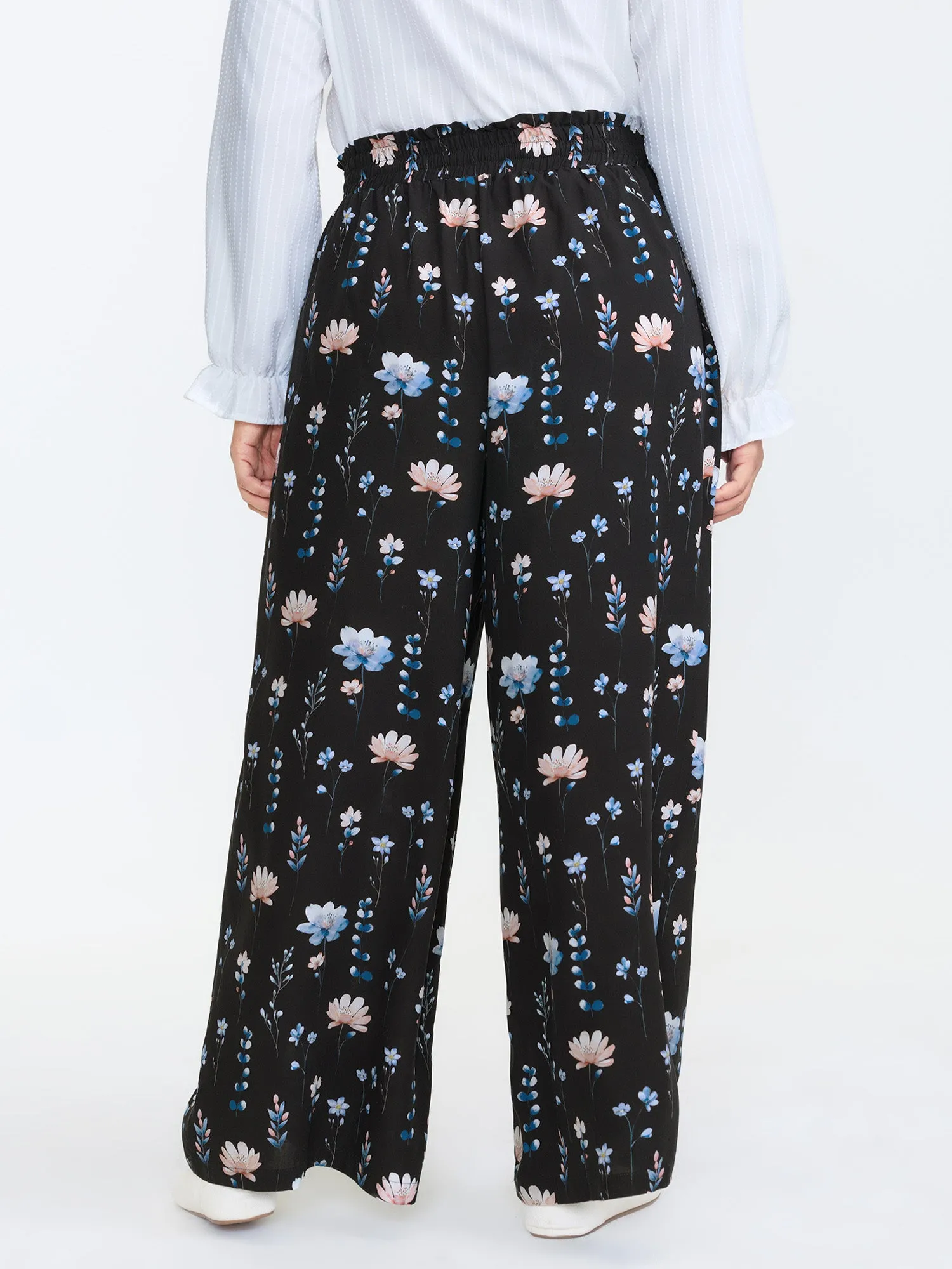 Floral Print Drawstring Waist Loose Fit Pants sold by Bloomchic product image thumbnail 5