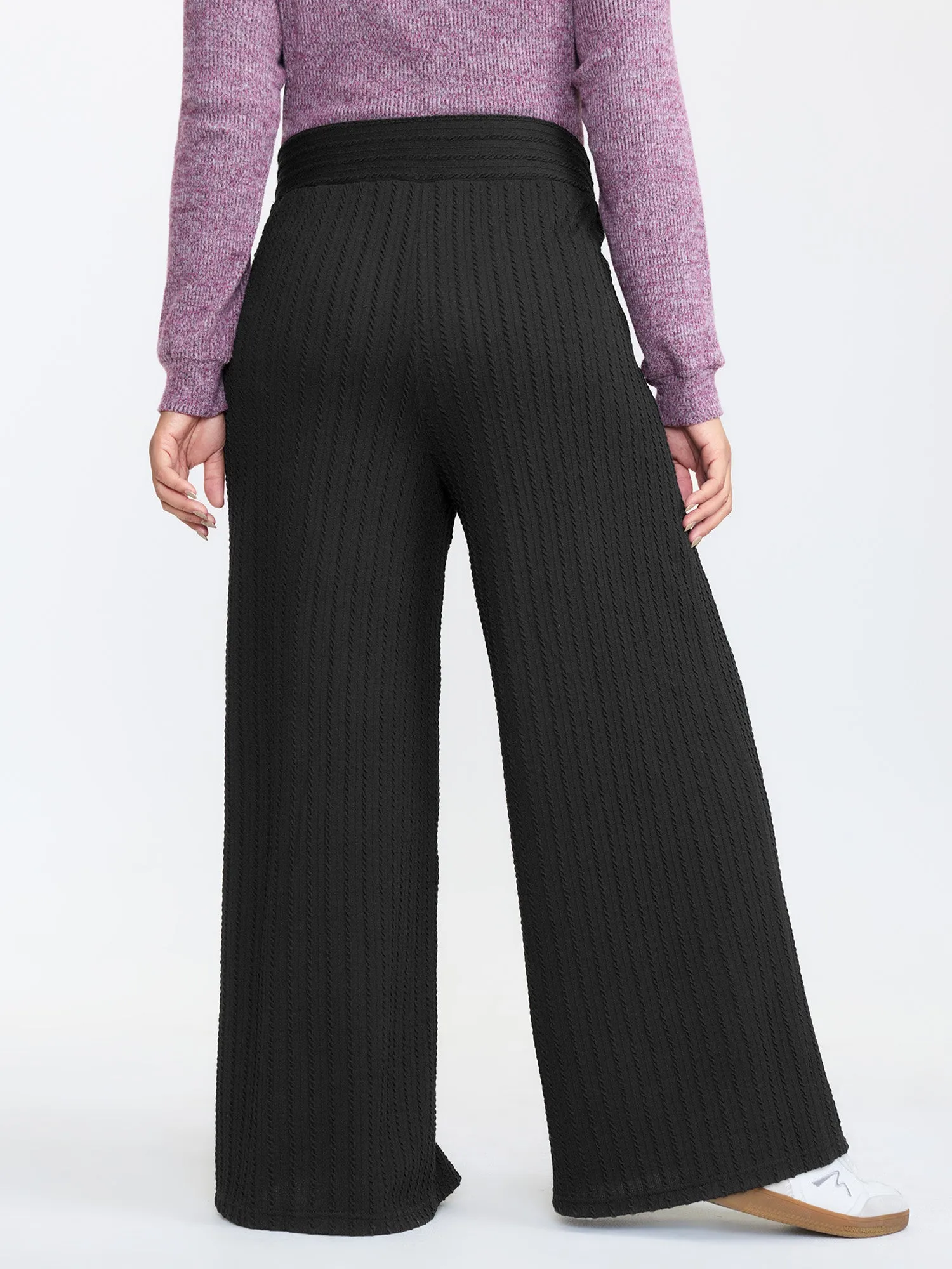 Stretchy Cable Knit Wide Leg Pants sold by Bloomchic product image thumbnail 5