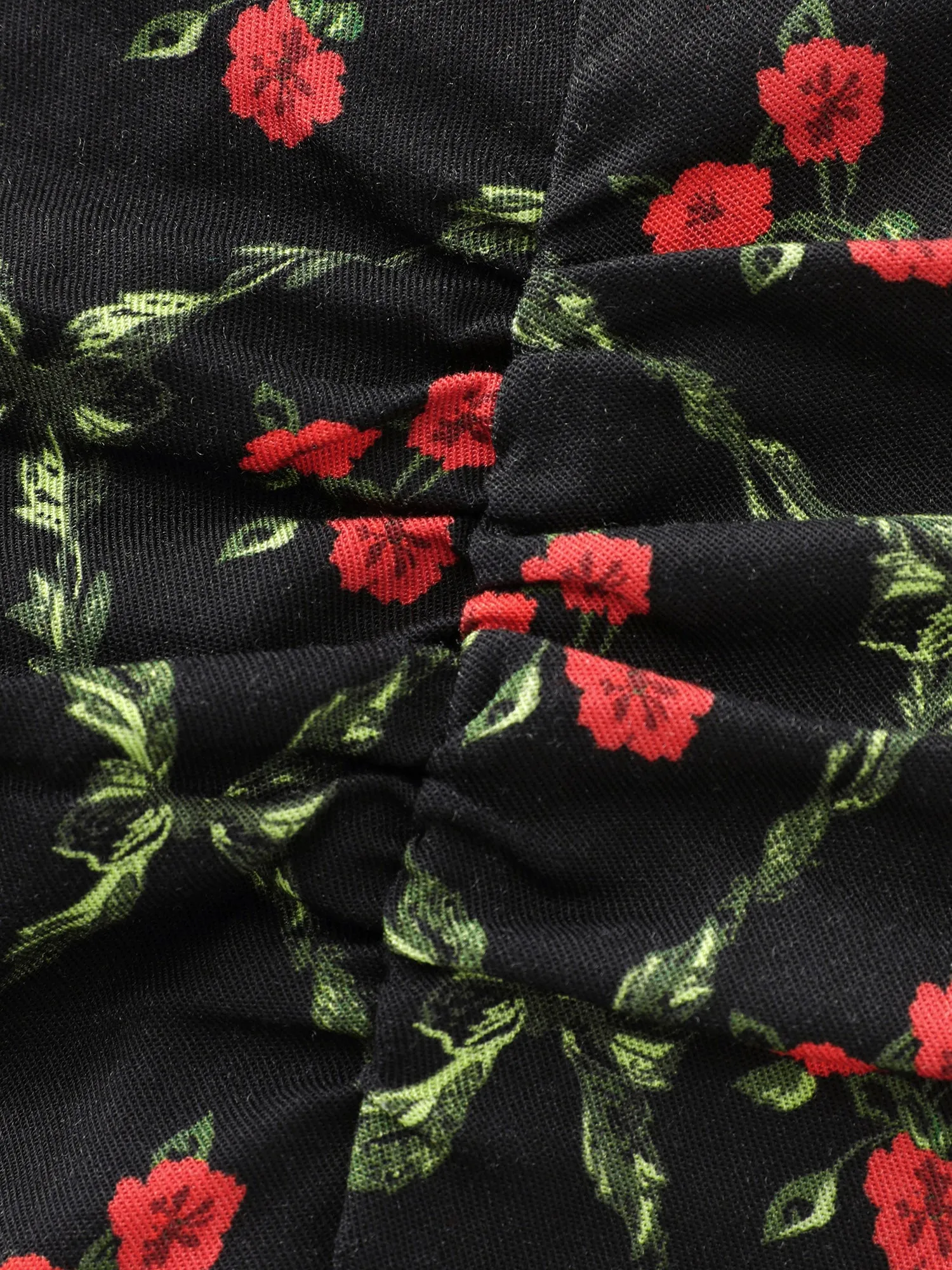 Floral Print Square Neck Ruched Midi Dress sold by Bloomchic product image thumbnail 5