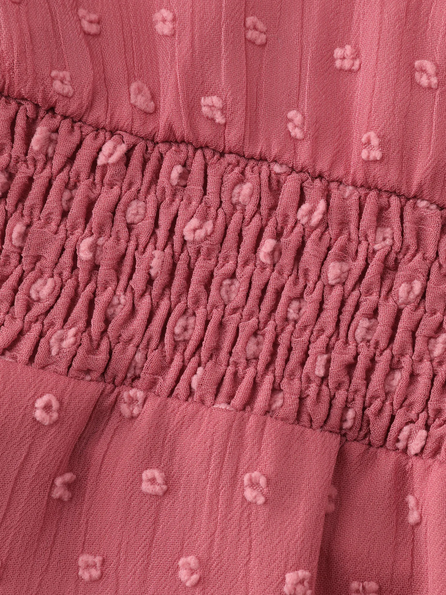 Chiffon Texture V-Neck Shirred Waist Midi Dress sold by Bloomchic product image thumbnail 5