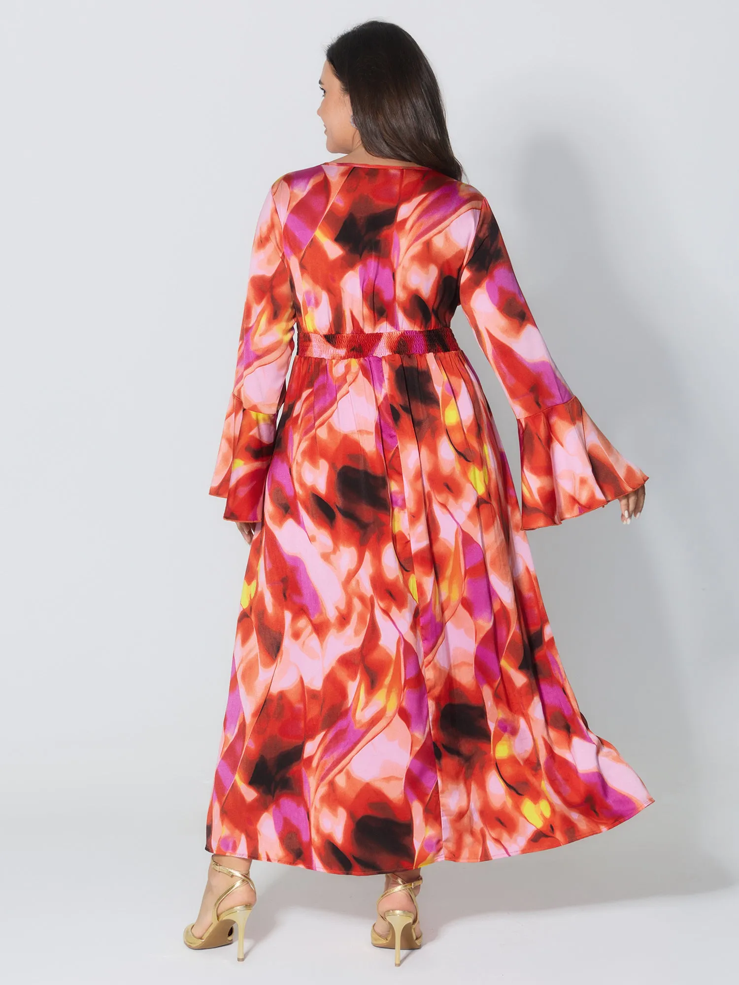 Abstract Print Flared Sleeve Maxi Dress sold by Bloomchic product image thumbnail 4