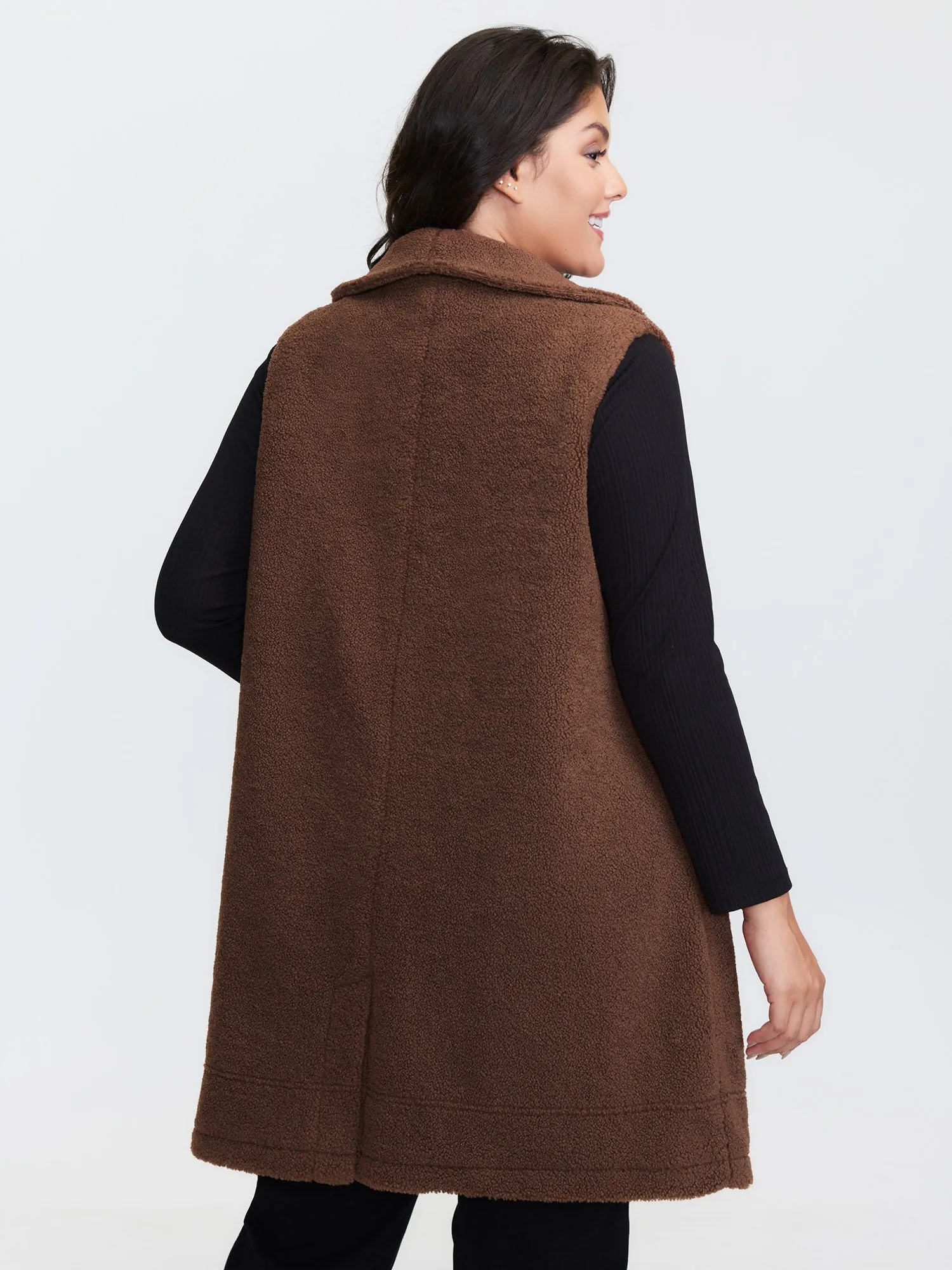 Teddy Fleece Lapel Sleeveless Vest sold by Bloomchic product image thumbnail 5