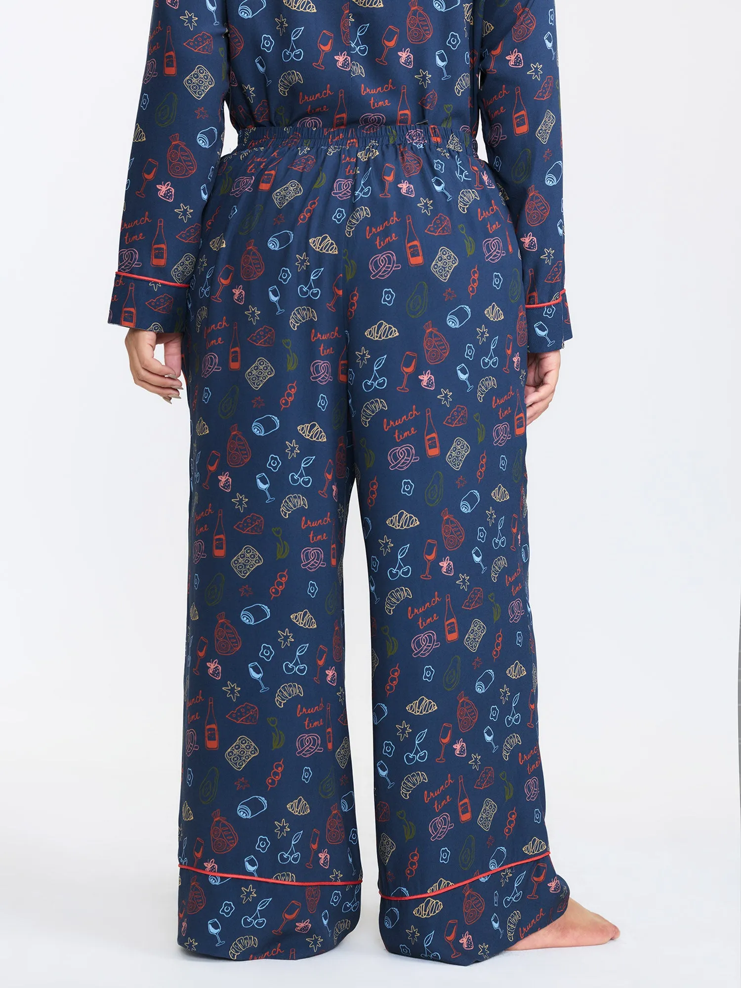 Food Print Elastic Waist Pocketed Lounge Bottoms sold by Bloomchic product image thumbnail 5