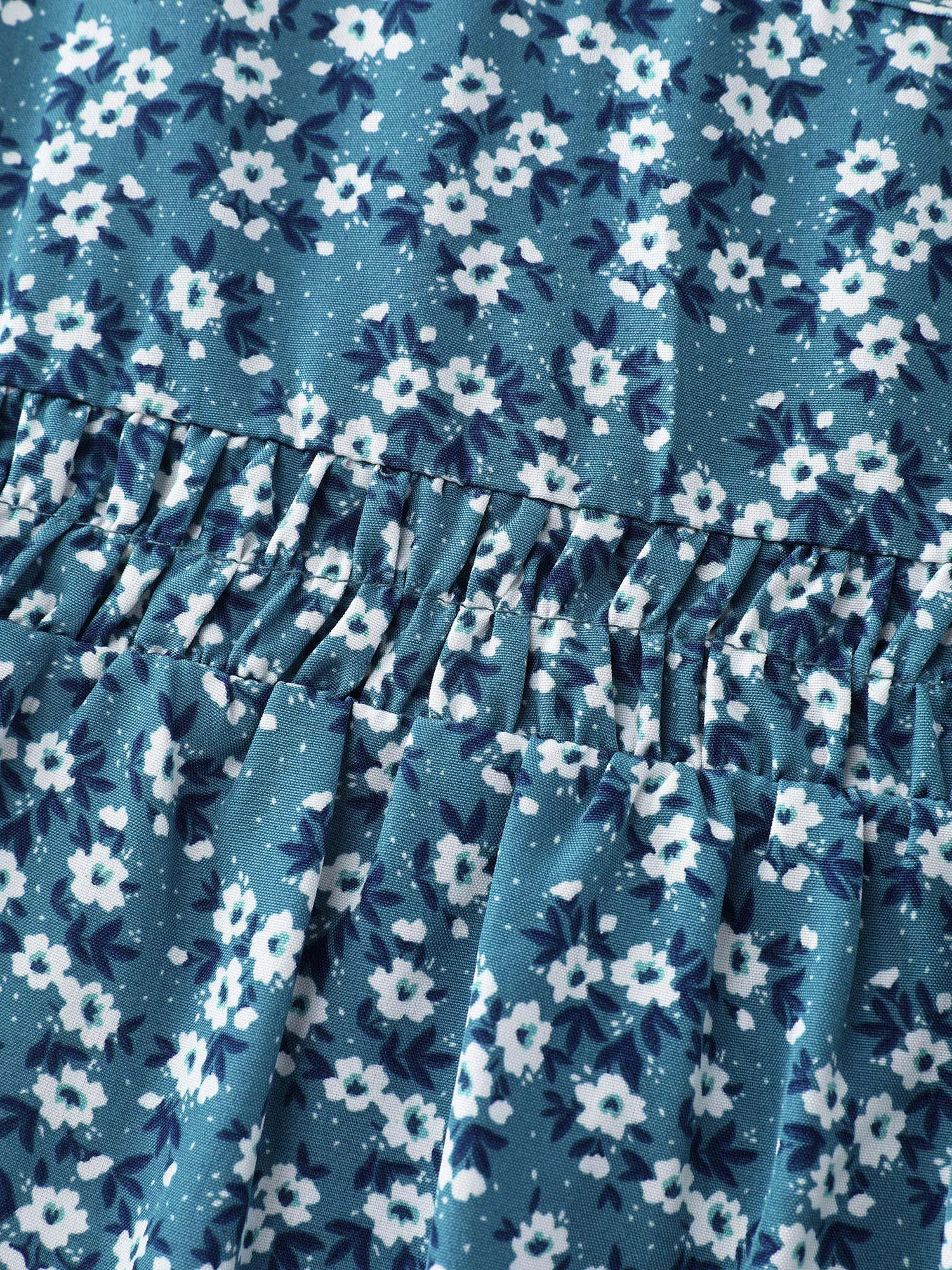 Floral Print Ruched Round Neck Blouse sold by Bloomchic product image thumbnail 5