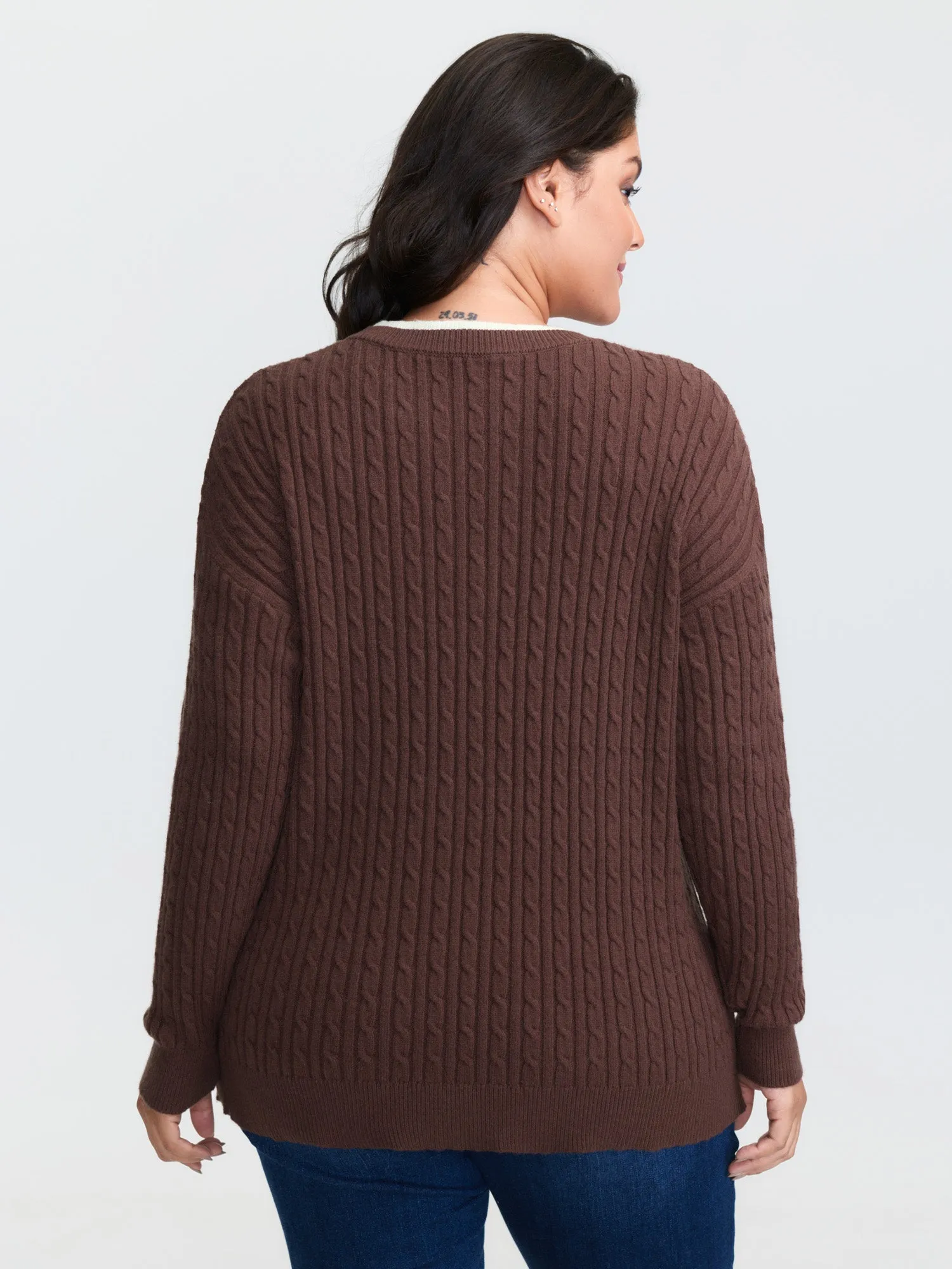 Supersoft Cable Knit Henley Pullover sold by Bloomchic product image thumbnail 4