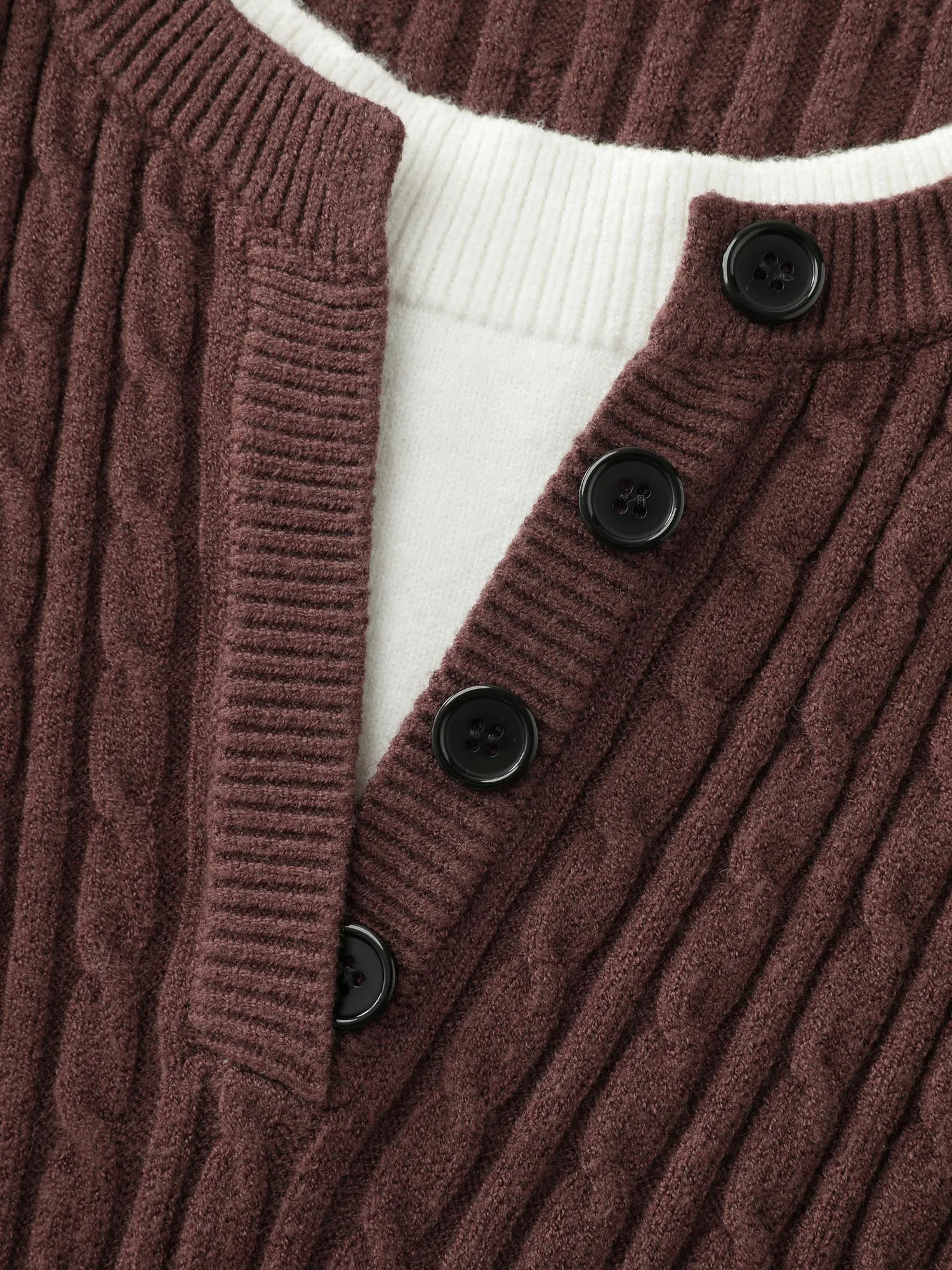 Supersoft Cable Knit Henley Pullover sold by Bloomchic product image thumbnail 5