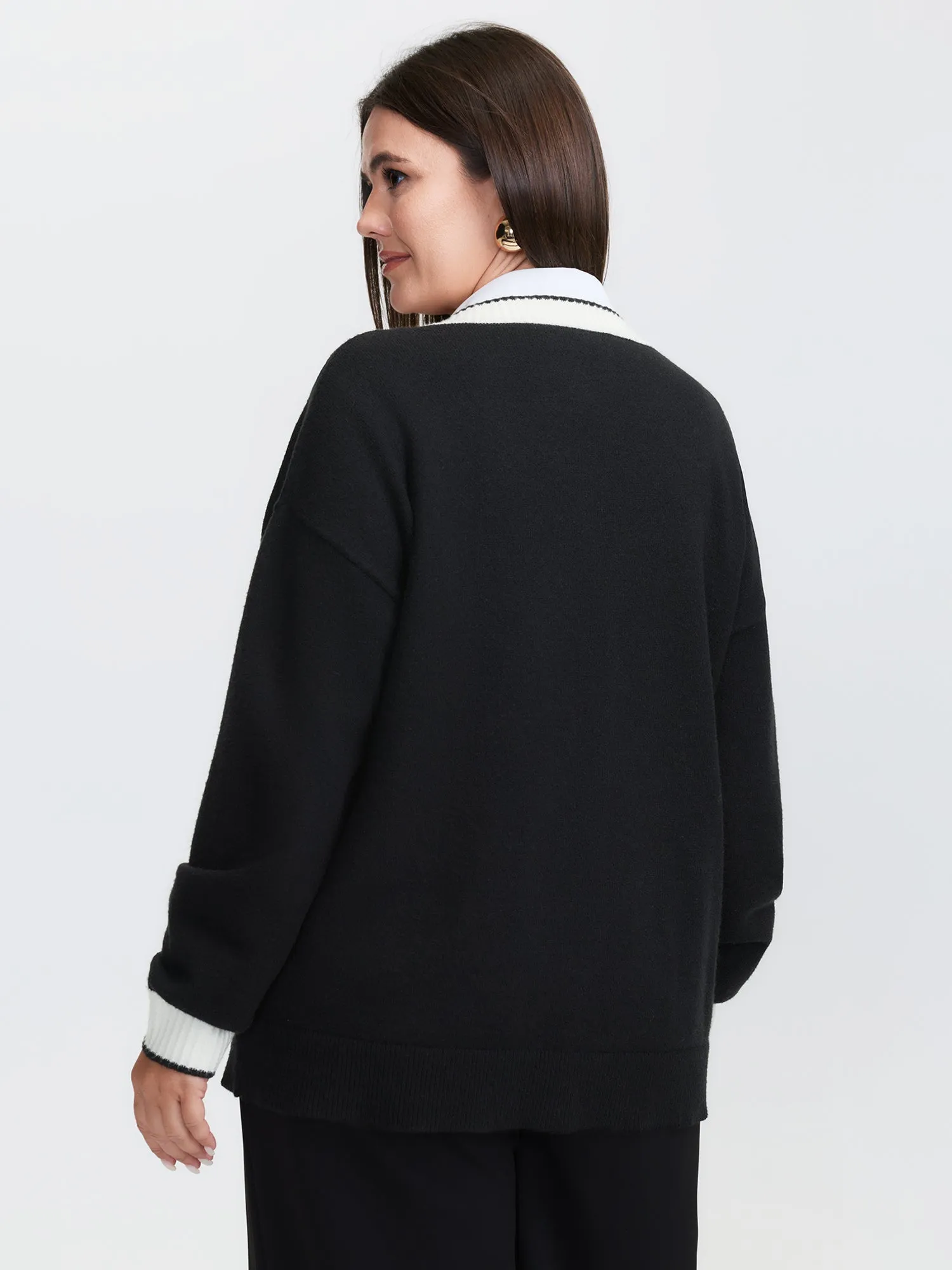 Supersoft Contrast Trim Pocketed Cardigan sold by Bloomchic product image thumbnail 5