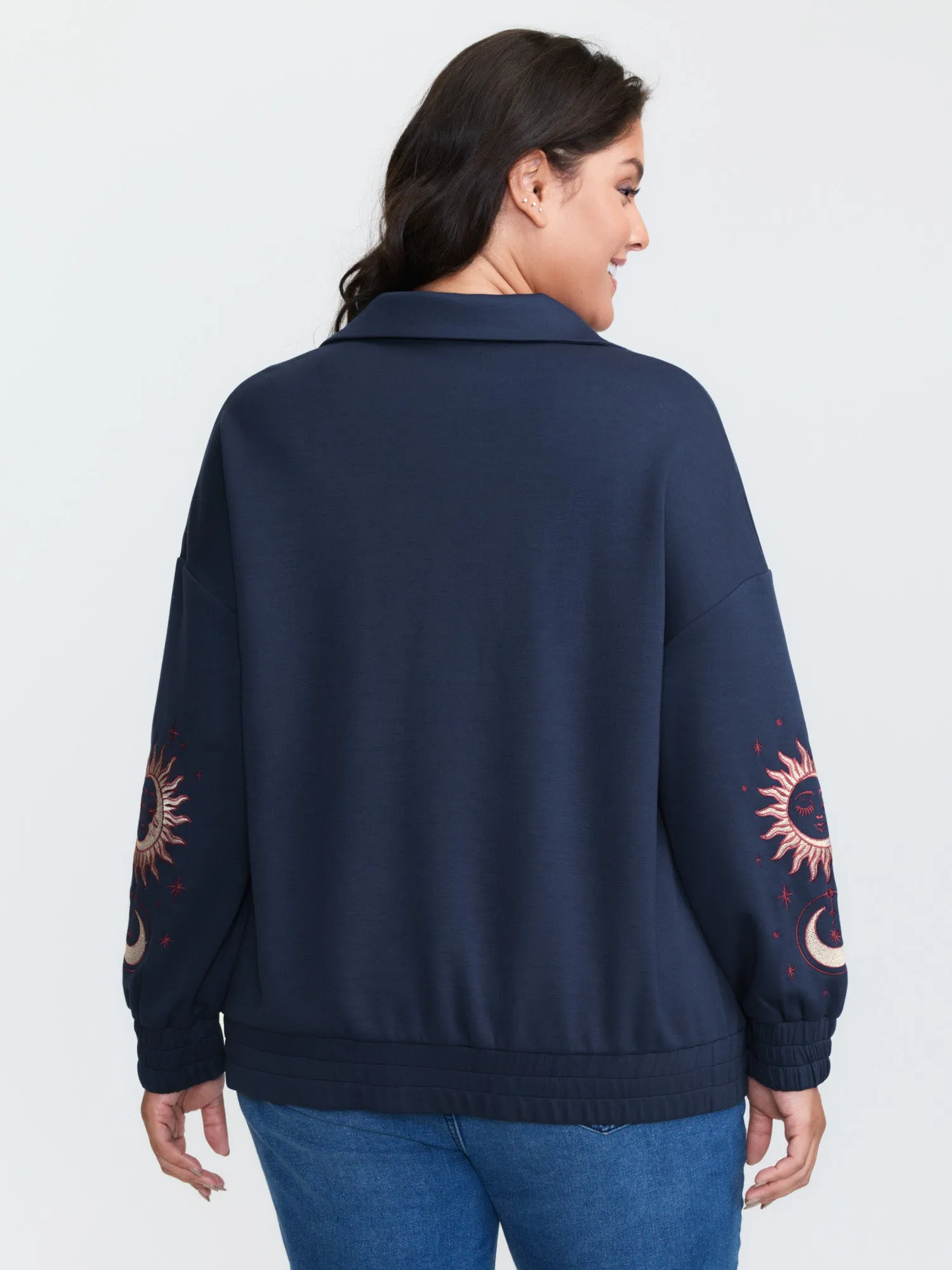 Supersoft Embroidered Half-Zip Sweatshirt sold by Bloomchic product image thumbnail 4