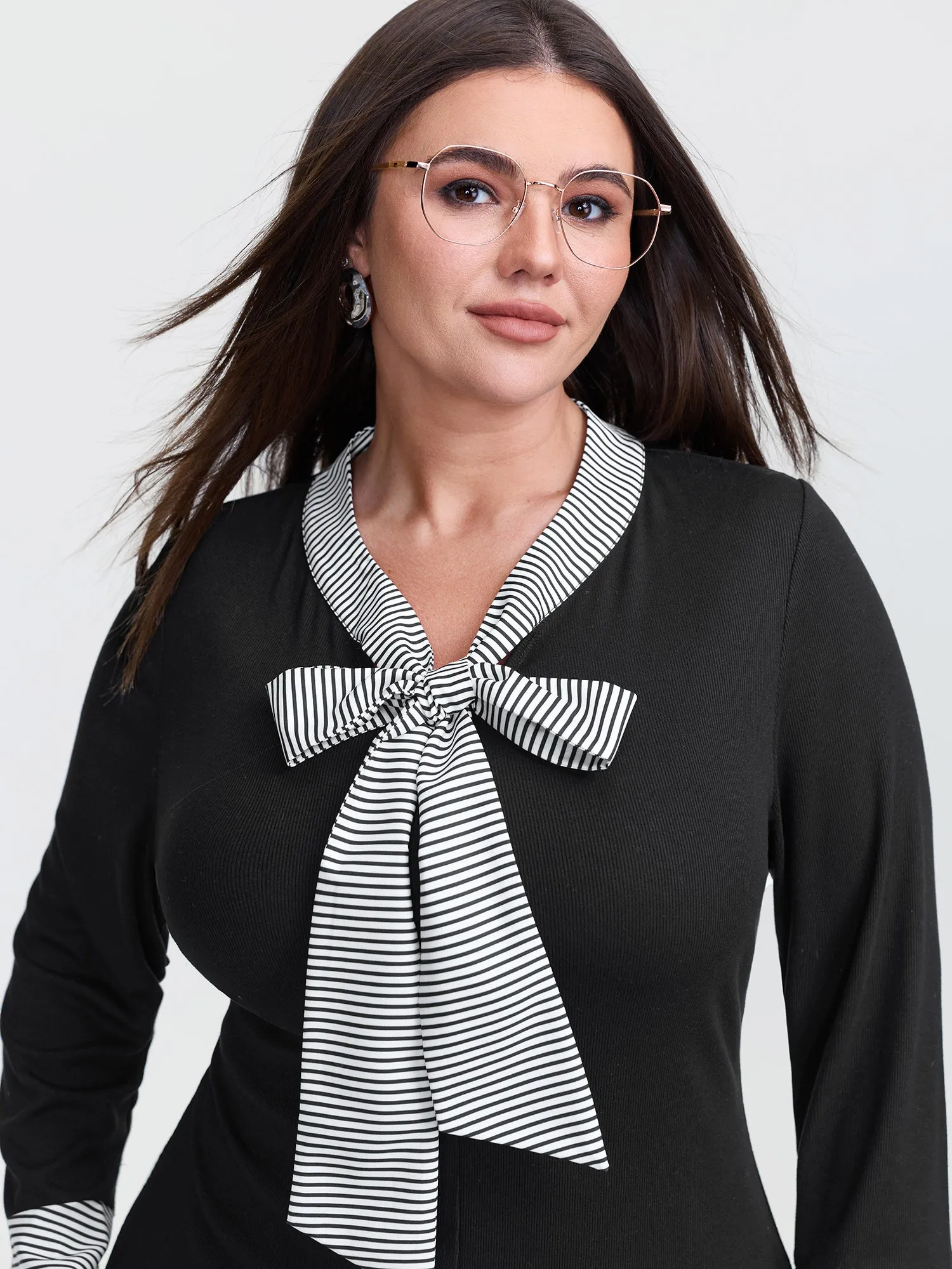 Supersoft Stripe Bow Accent Top sold by Bloomchic product image thumbnail 3
