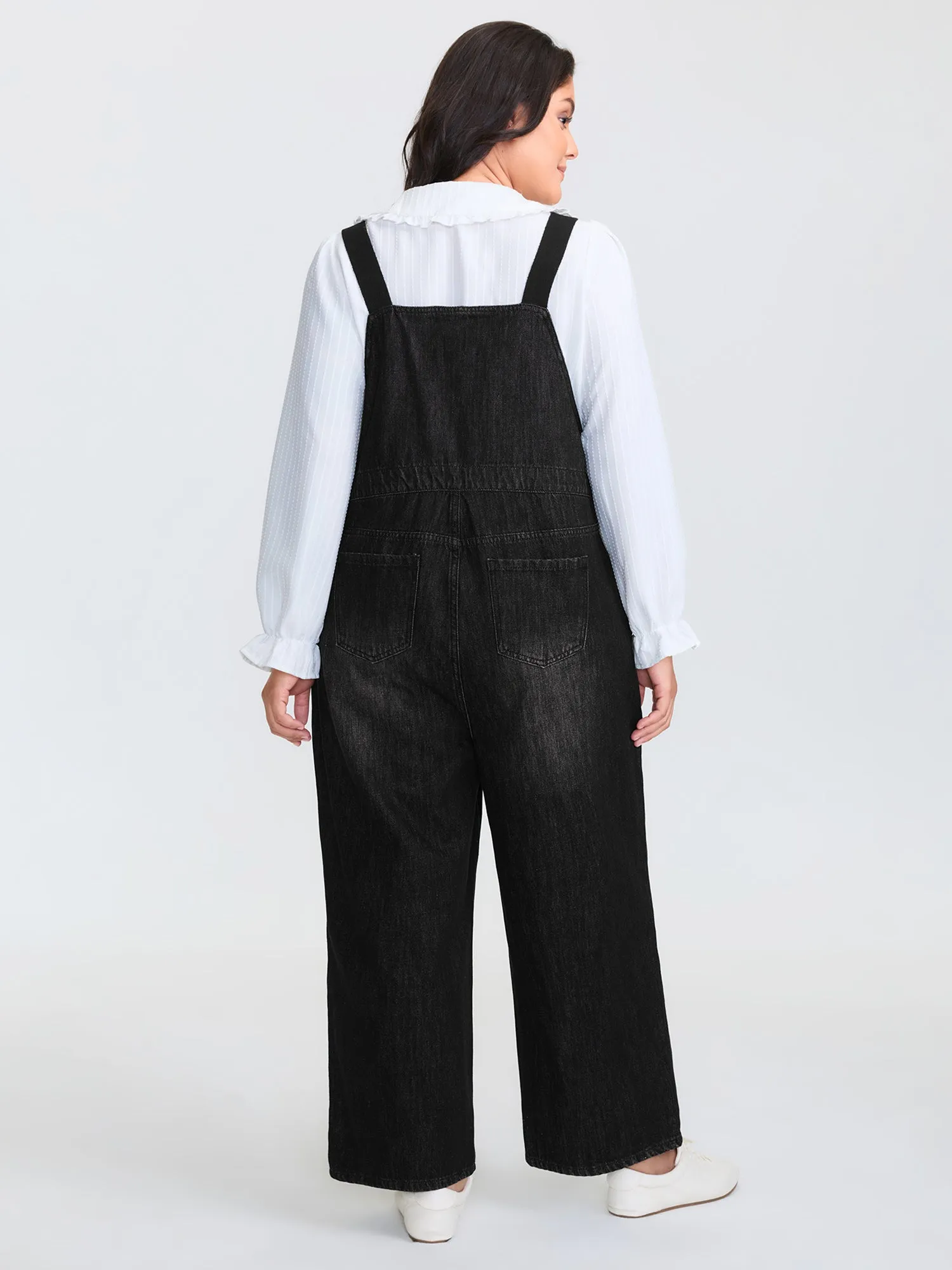 Cotton Denim Adjustable Strap Pocketed Jumpsuit sold by Bloomchic product image thumbnail 5
