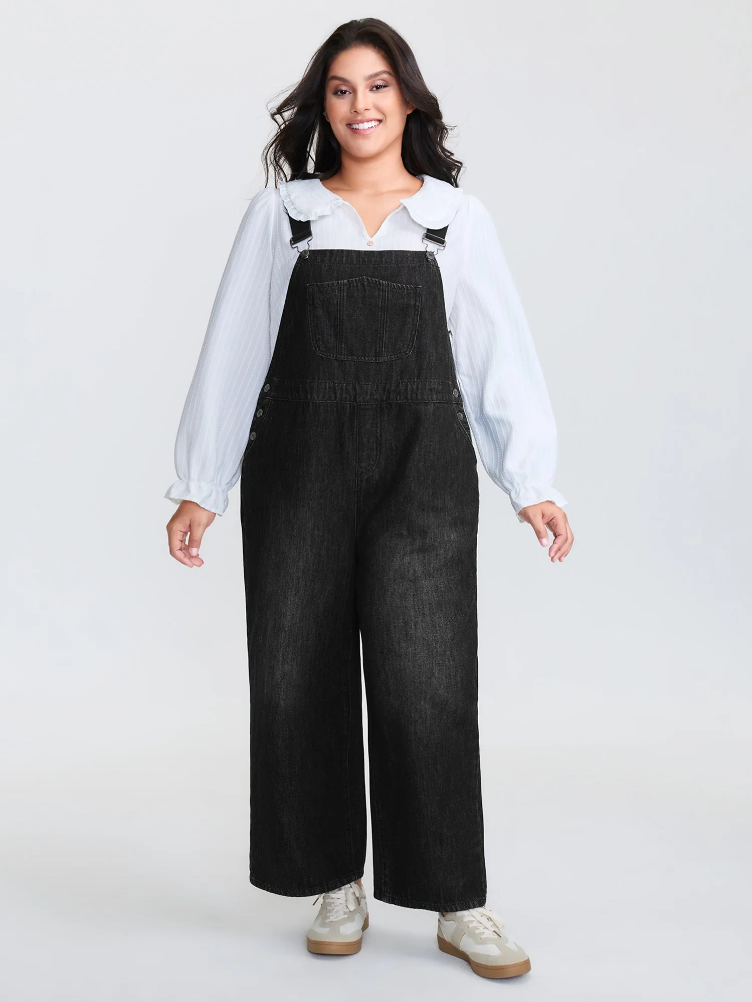 Cotton Denim Adjustable Strap Pocketed Jumpsuit sold by Bloomchic product image thumbnail 3