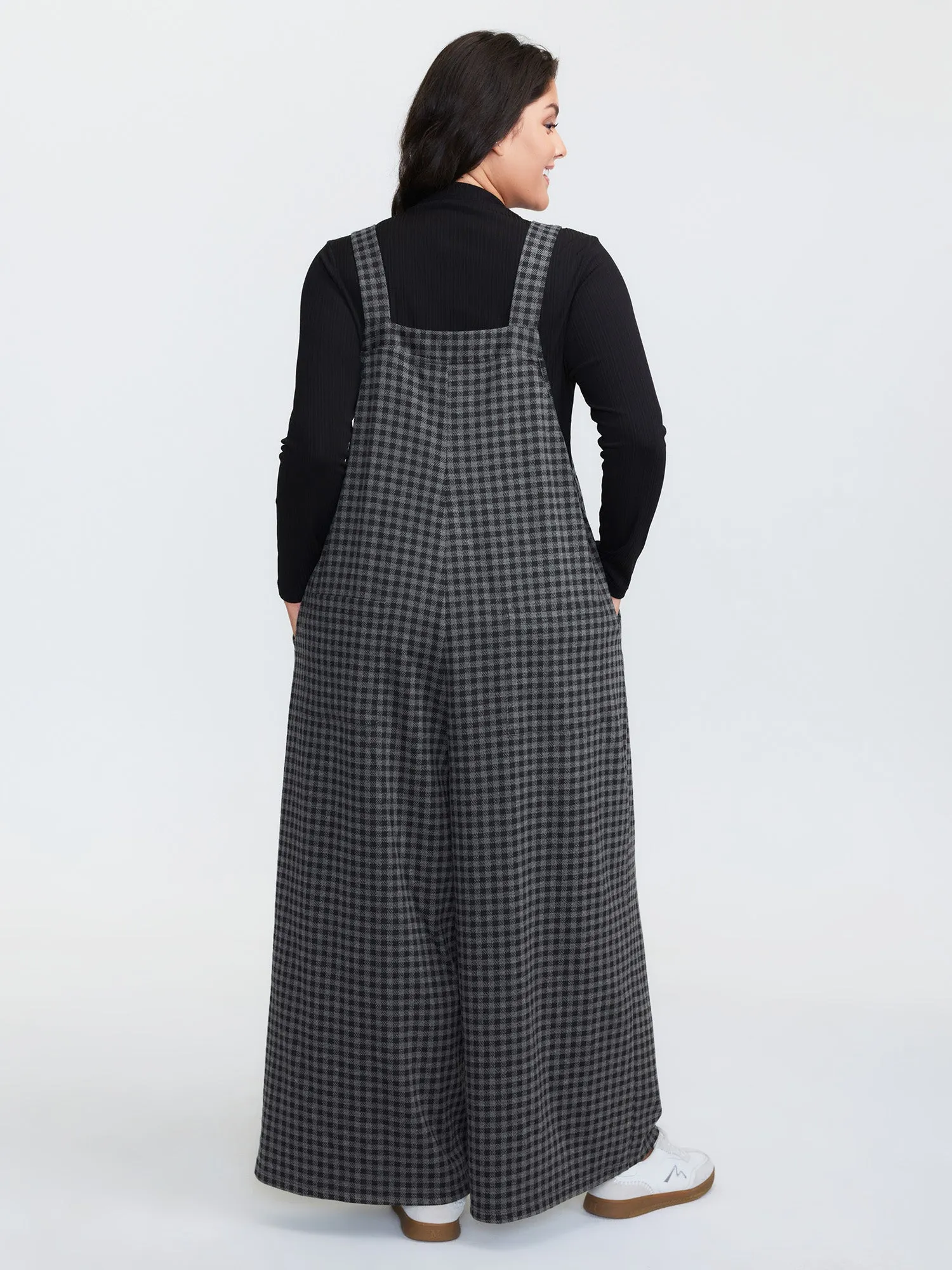 Checkered Pattern Pleated Jumpsuit sold by Bloomchic product image thumbnail 4