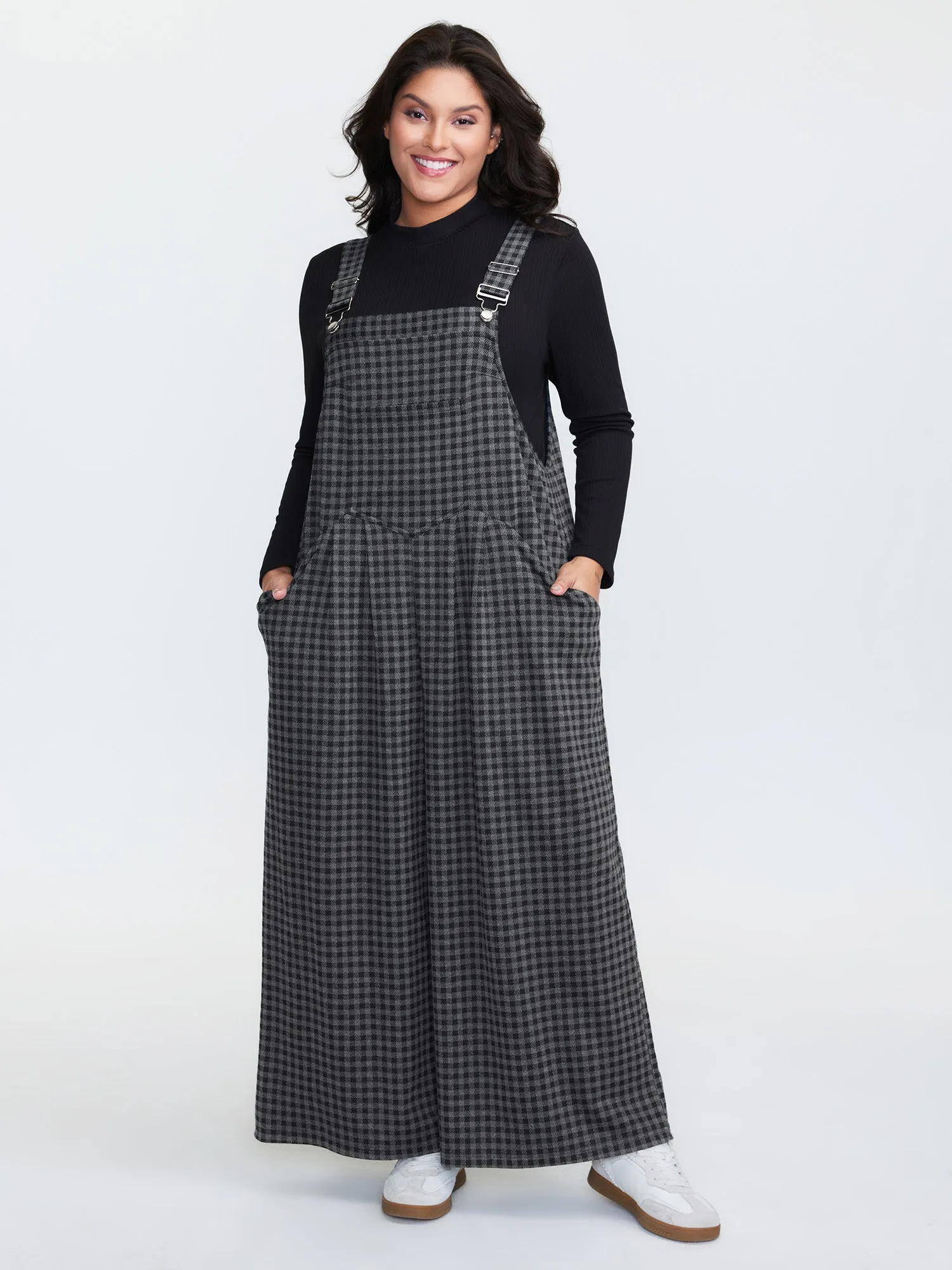 Checkered Pattern Pleated Jumpsuit sold by Bloomchic product image thumbnail 3