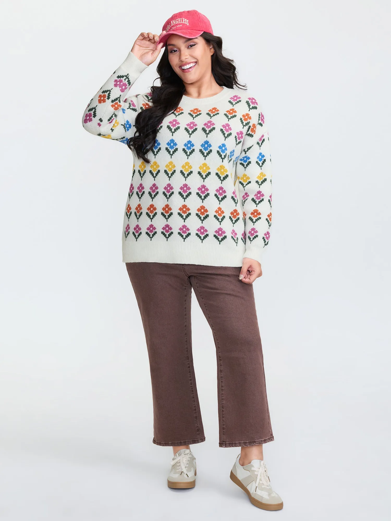 Multicolor Jacquard Pattern Pullover sold by Bloomchic product image thumbnail 2