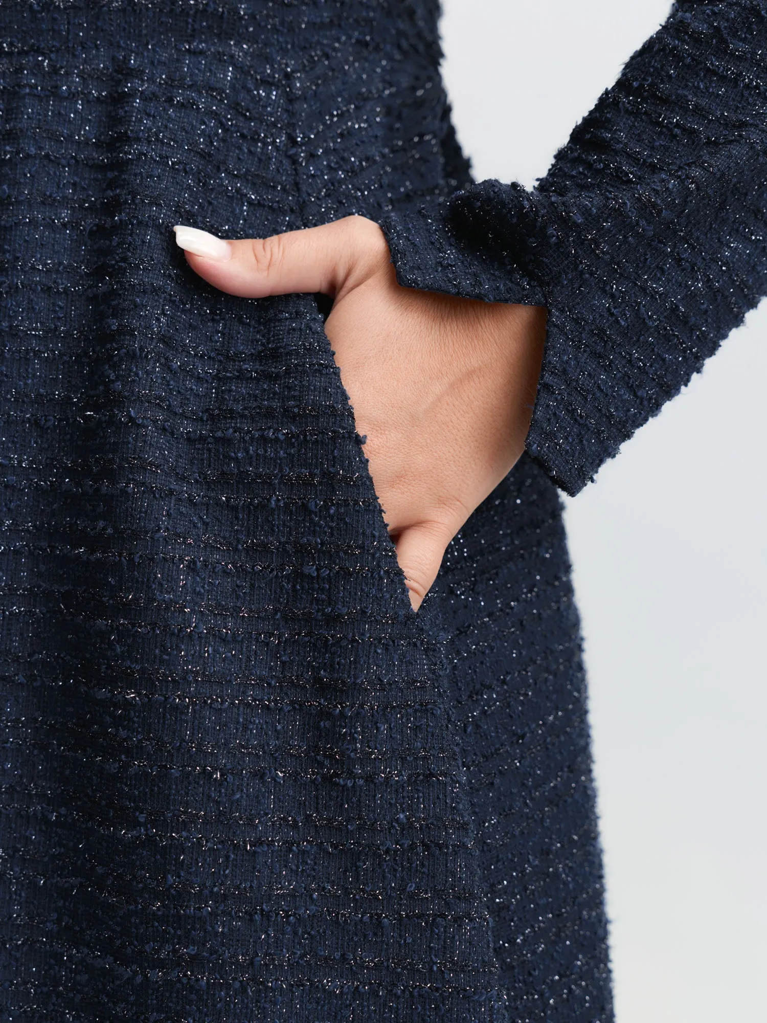 Textured Square Neckline Button Midi Dress sold by Bloomchic product image thumbnail 4