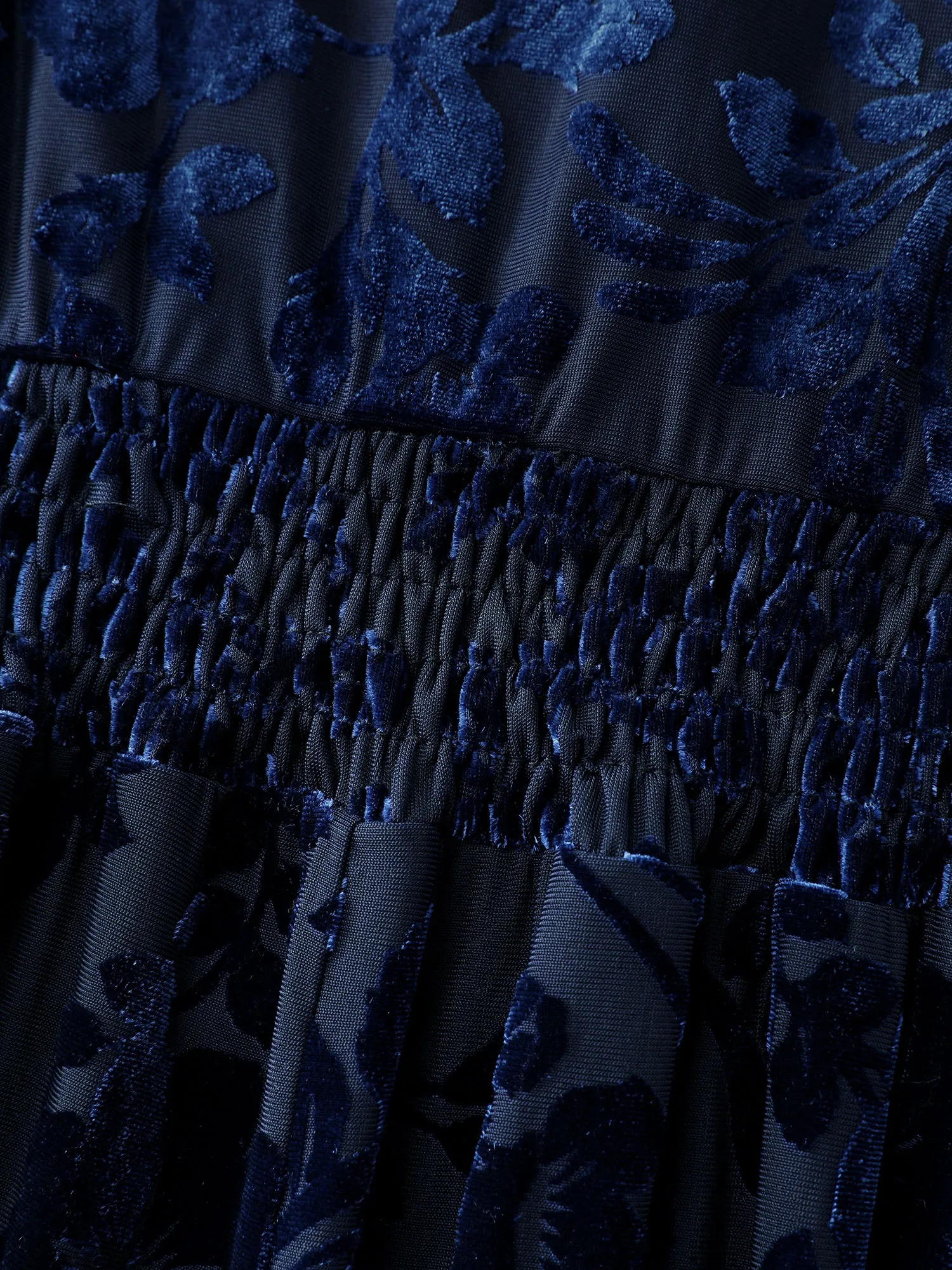 Flocked Laser Cut Pleated Waist Midi Dress sold by Bloomchic product image thumbnail 5