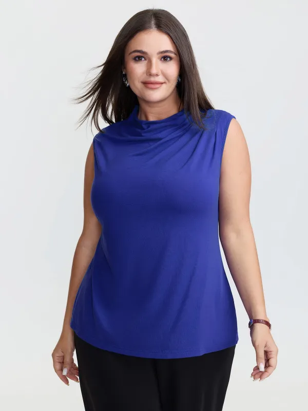 Asymmetric Drape Neckline Tank Top sold by Bloomchic