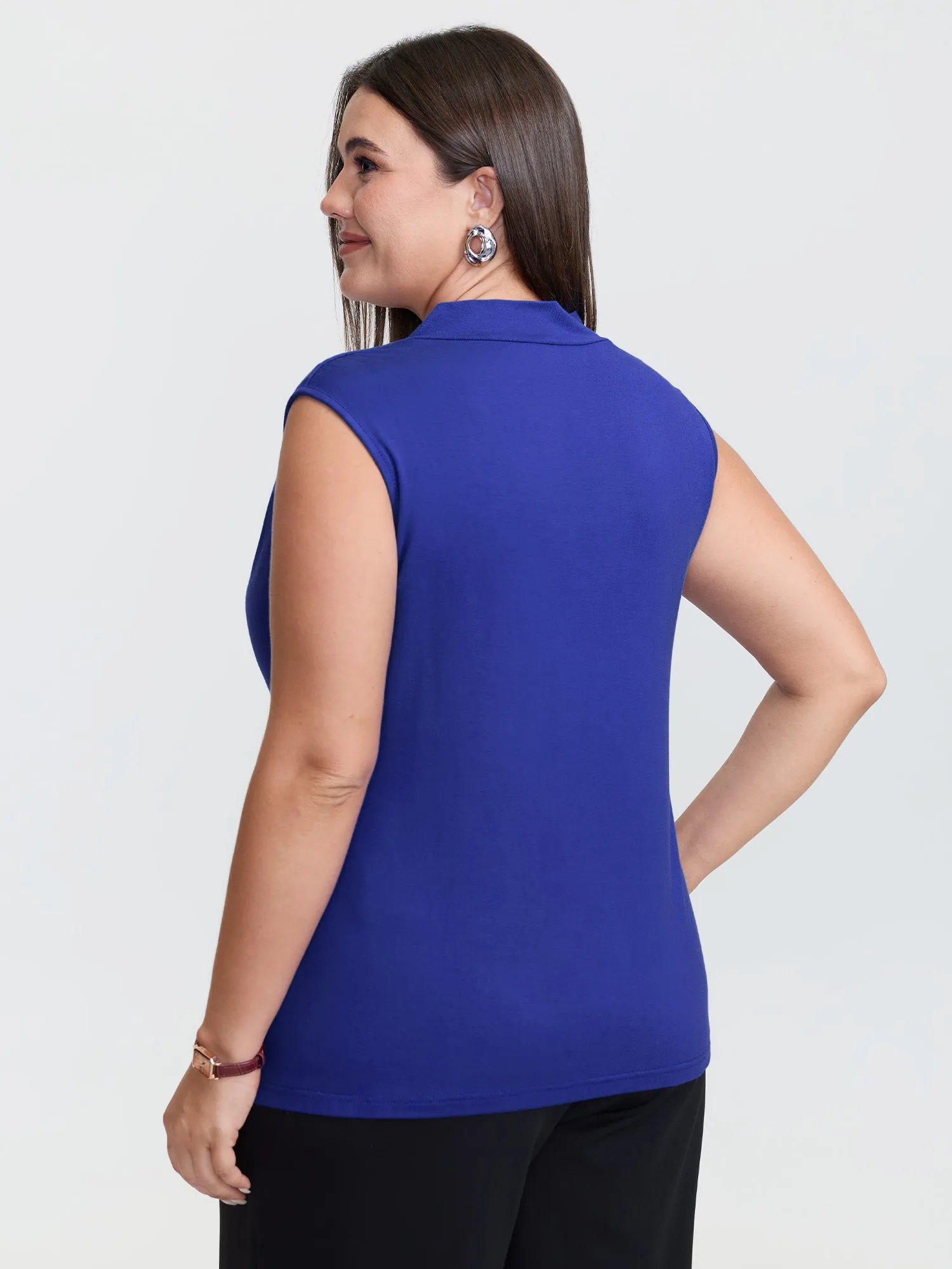 Asymmetric Drape Neckline Tank Top sold by Bloomchic product image thumbnail 4