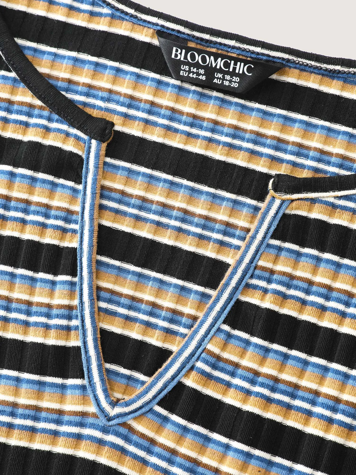 Monochrome Stripe Embroidery T-Shirt sold by Bloomchic product image thumbnail 5