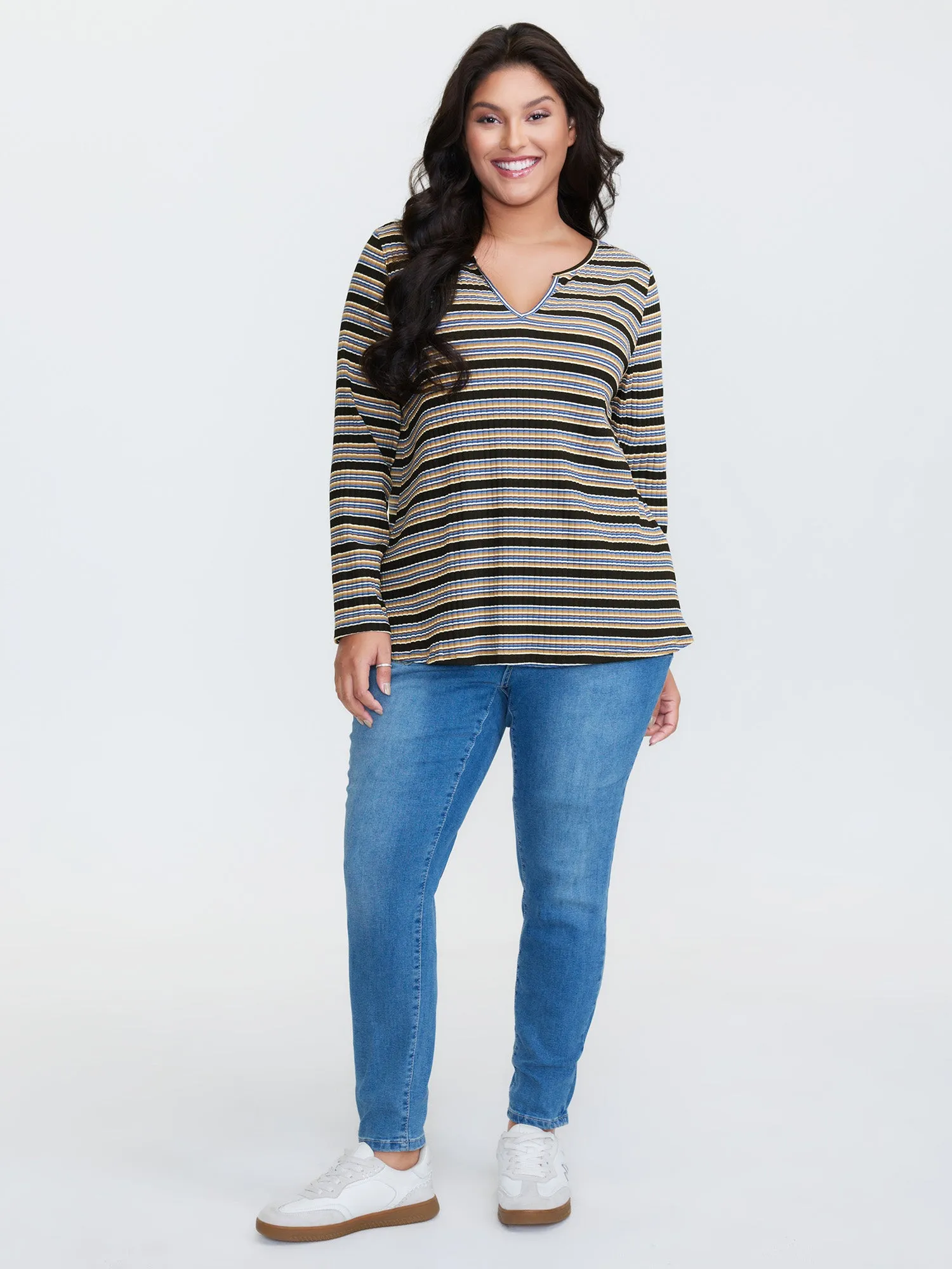 Monochrome Stripe Embroidery T-Shirt sold by Bloomchic product image thumbnail 3