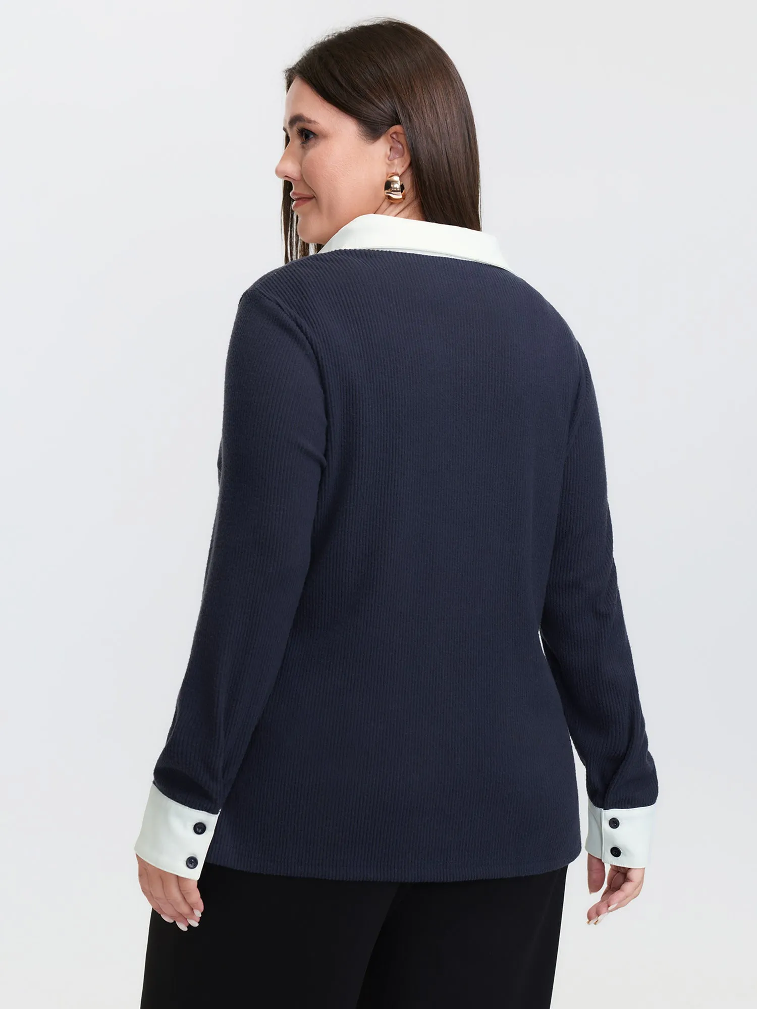 Color Contrast Placket Button T-Shirt sold by Bloomchic product image thumbnail 4