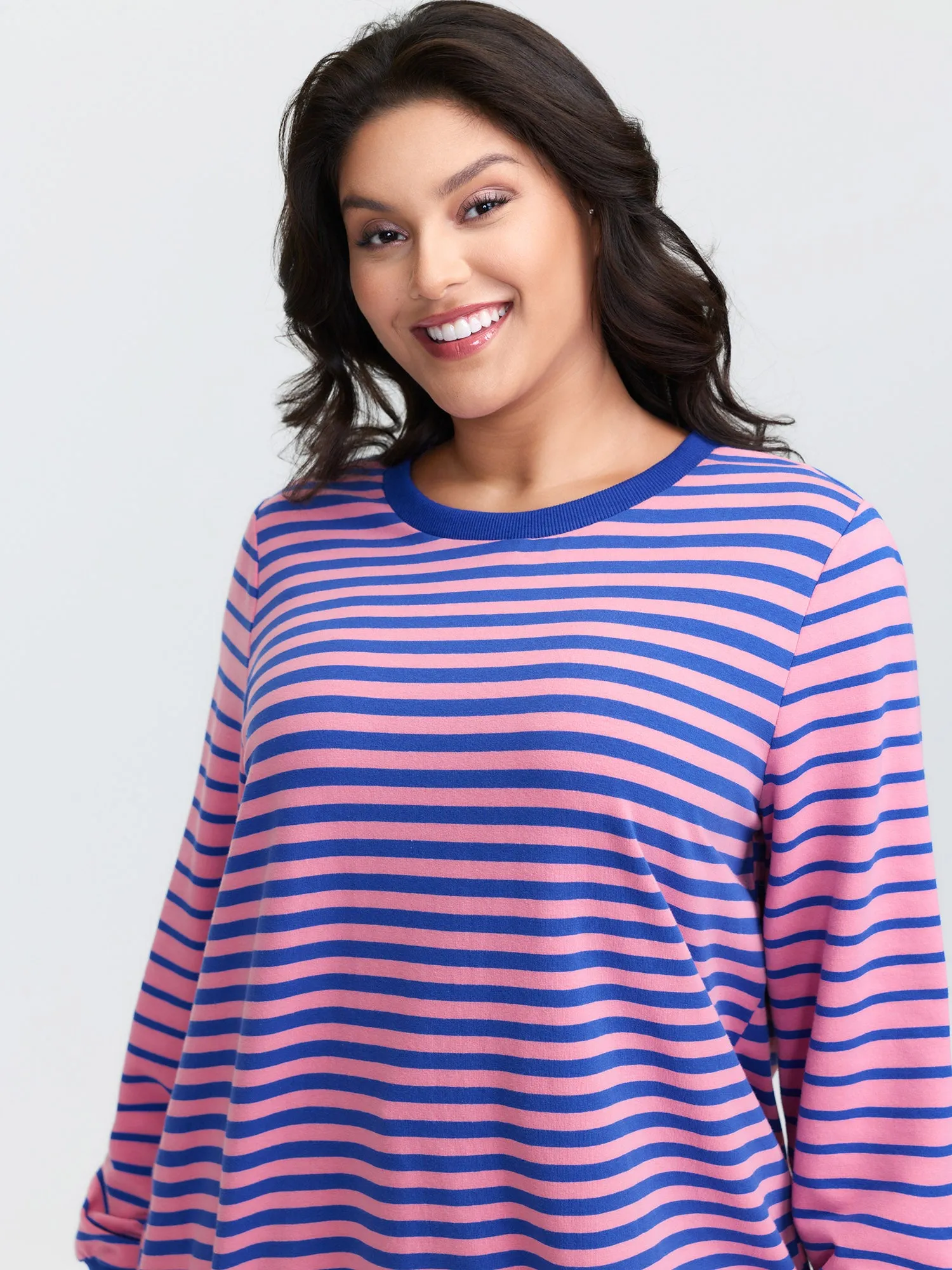 Pure Cotton Multicolor Stripe Sweatshirt sold by Bloomchic product image thumbnail 2