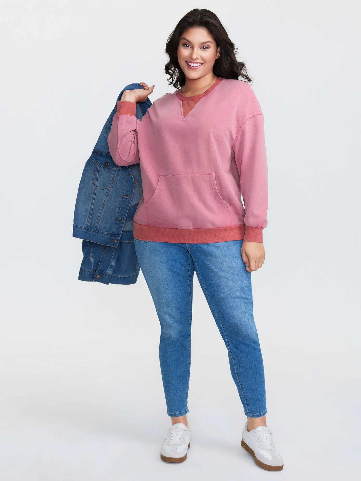Pure Cotton Washed Distressed Pocket Sweatshirt sold by Bloomchic product image thumbnail 2