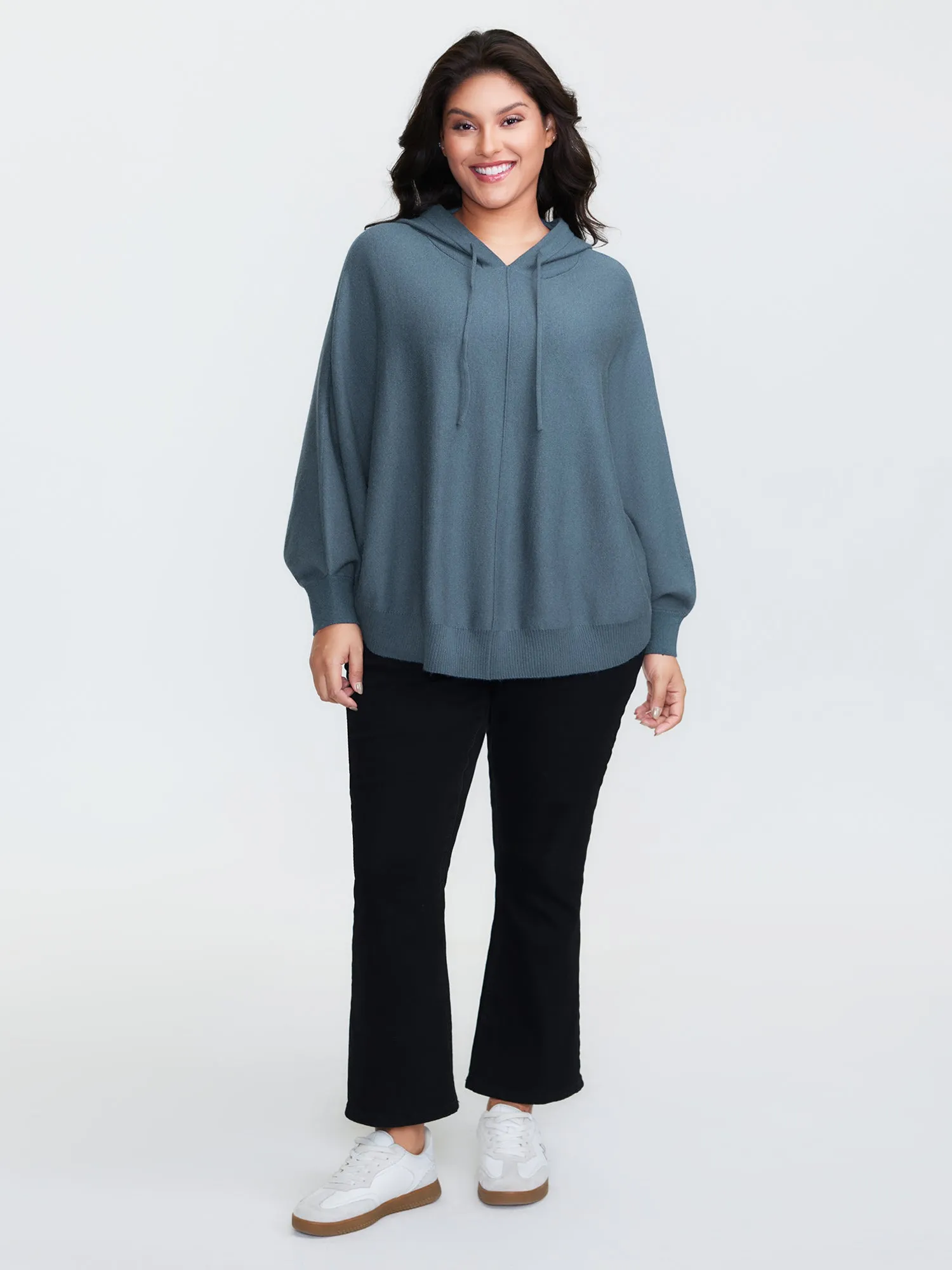 Supersoft Hooded Arc Hem Dolman Pullover sold by Bloomchic product image thumbnail 3