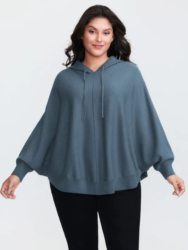 Supersoft Hooded Arc Hem Dolman Pullover sold by Bloomchic
