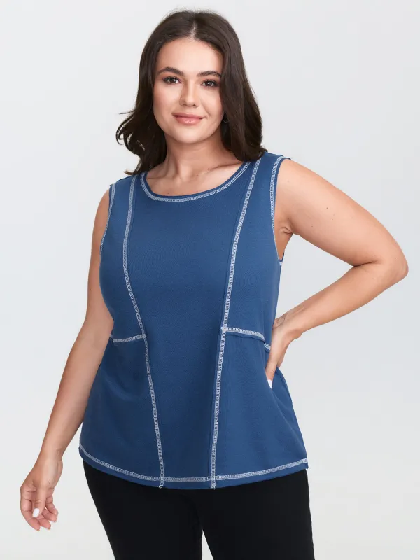 Color Contrast Edges Tank Top sold by Bloomchic