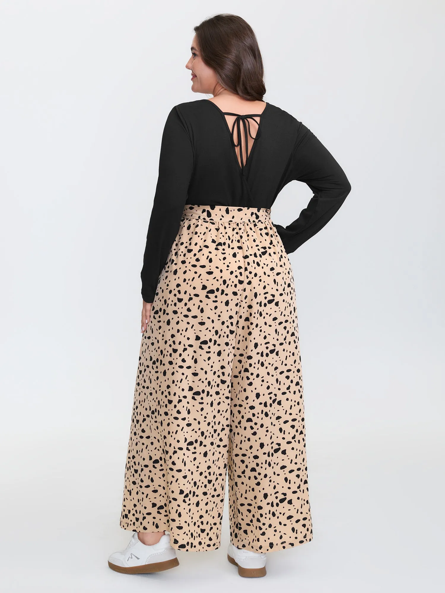 Colorblock Leopard Print Belted Jumpsuit sold by Bloomchic product image thumbnail 5