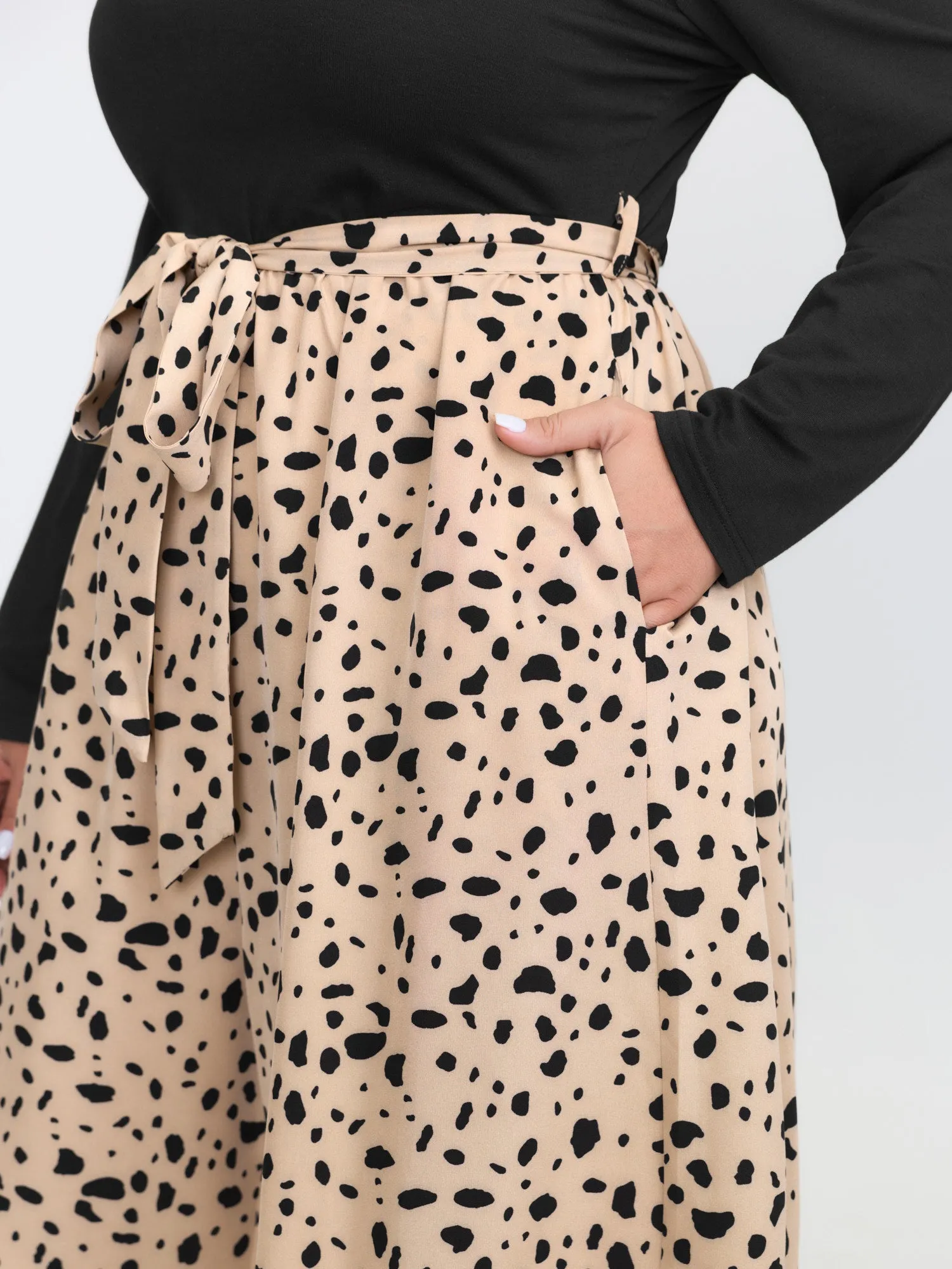 Colorblock Leopard Print Belted Jumpsuit sold by Bloomchic product image thumbnail 4