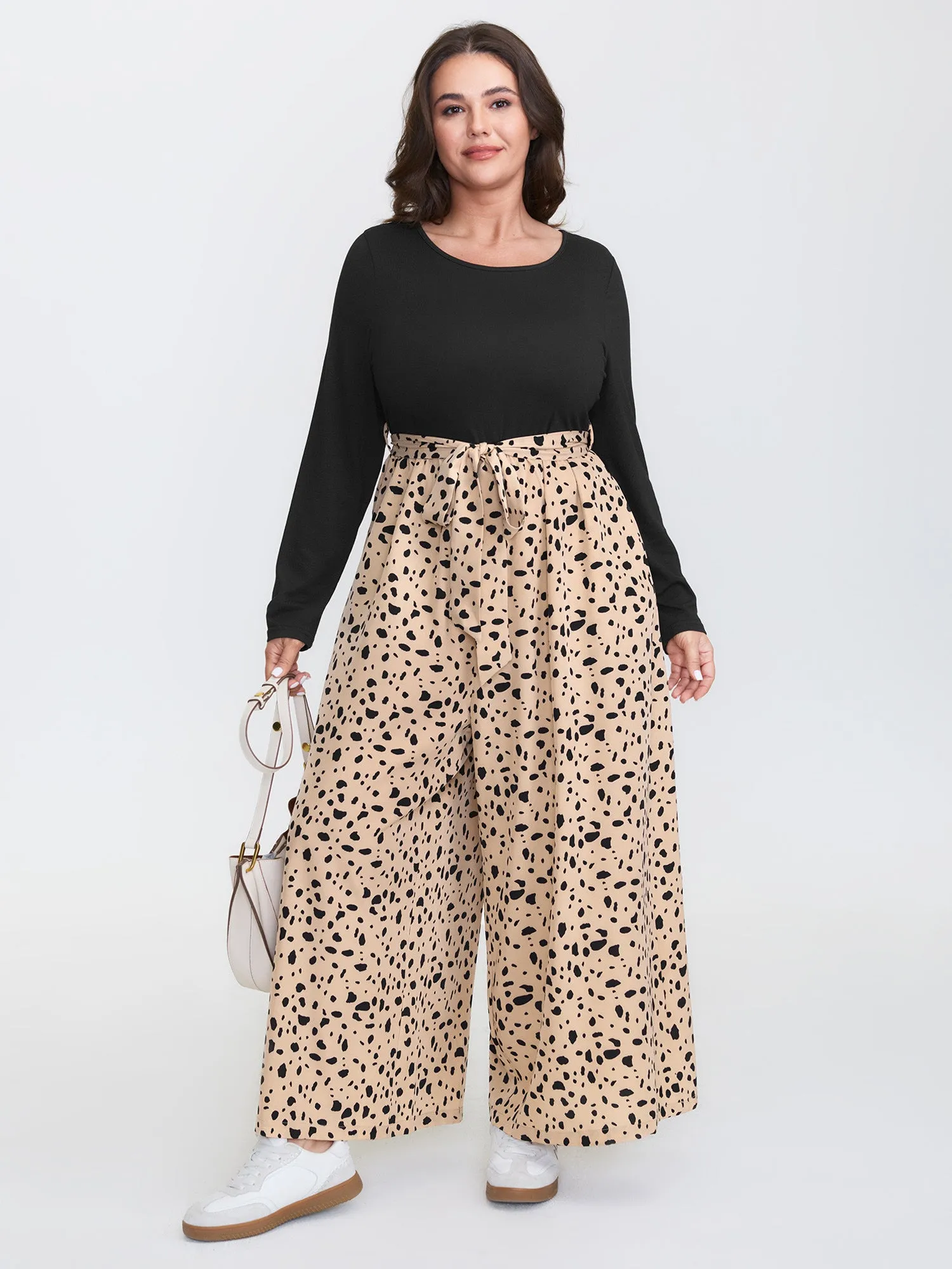 Colorblock Leopard Print Belted Jumpsuit sold by Bloomchic product image thumbnail 3