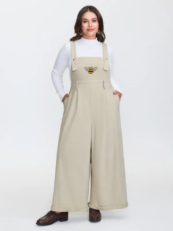 Corduroy Embroidered Adjustable Overall Jumpsuit sold by Bloomchic