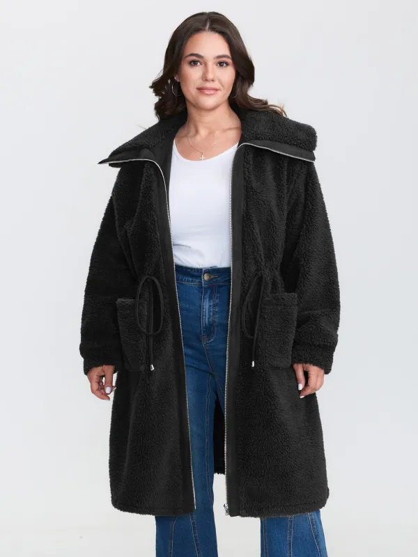 Faux Shearling Zipper Pockets Jacket sold by Bloomchic