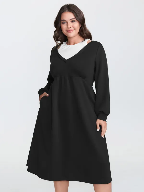 2-In-1 Supersoft Pleated Midi Dress sold by Bloomchic