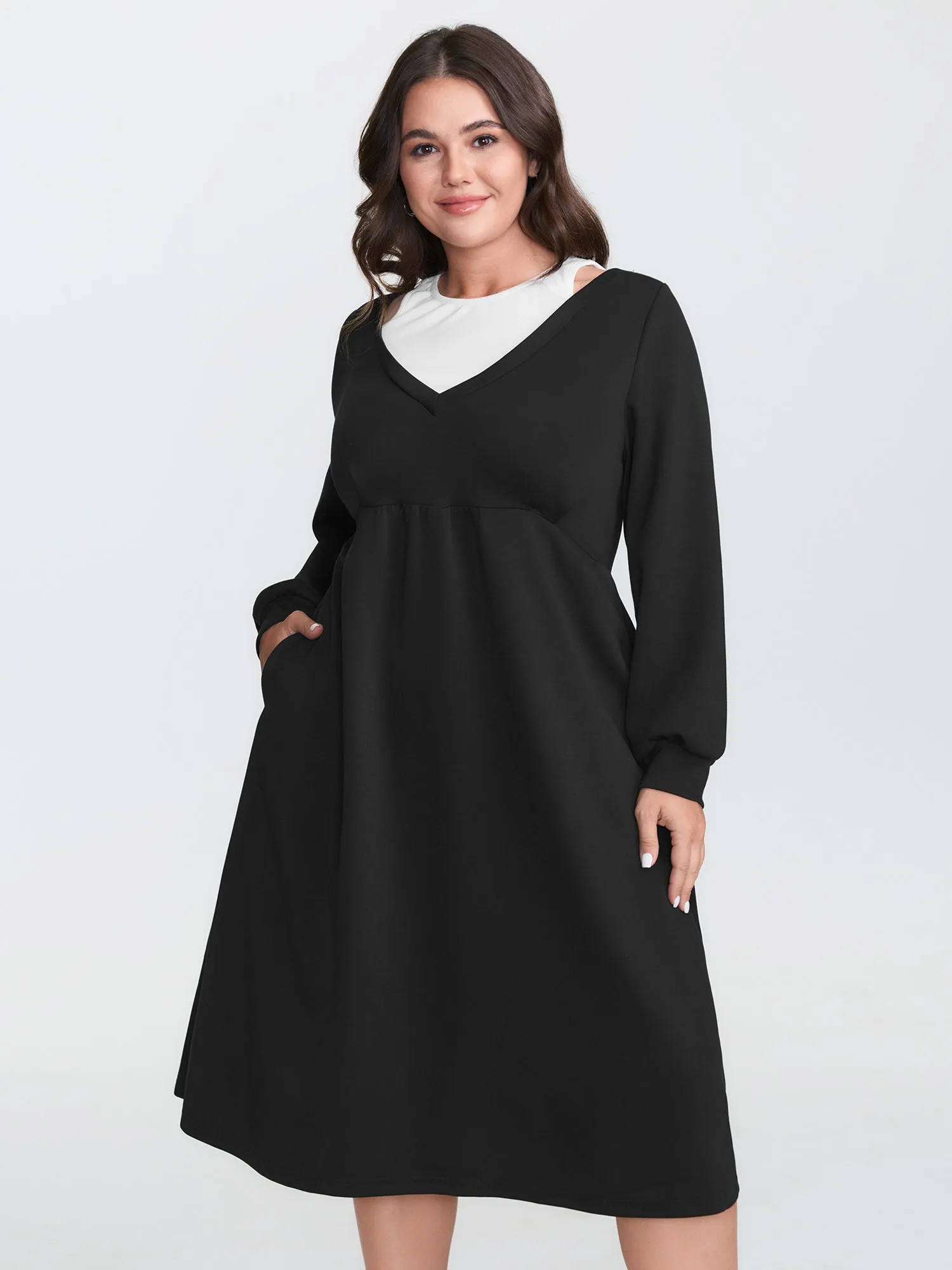 2-In-1 Supersoft Pleated Midi Dress sold by Bloomchic